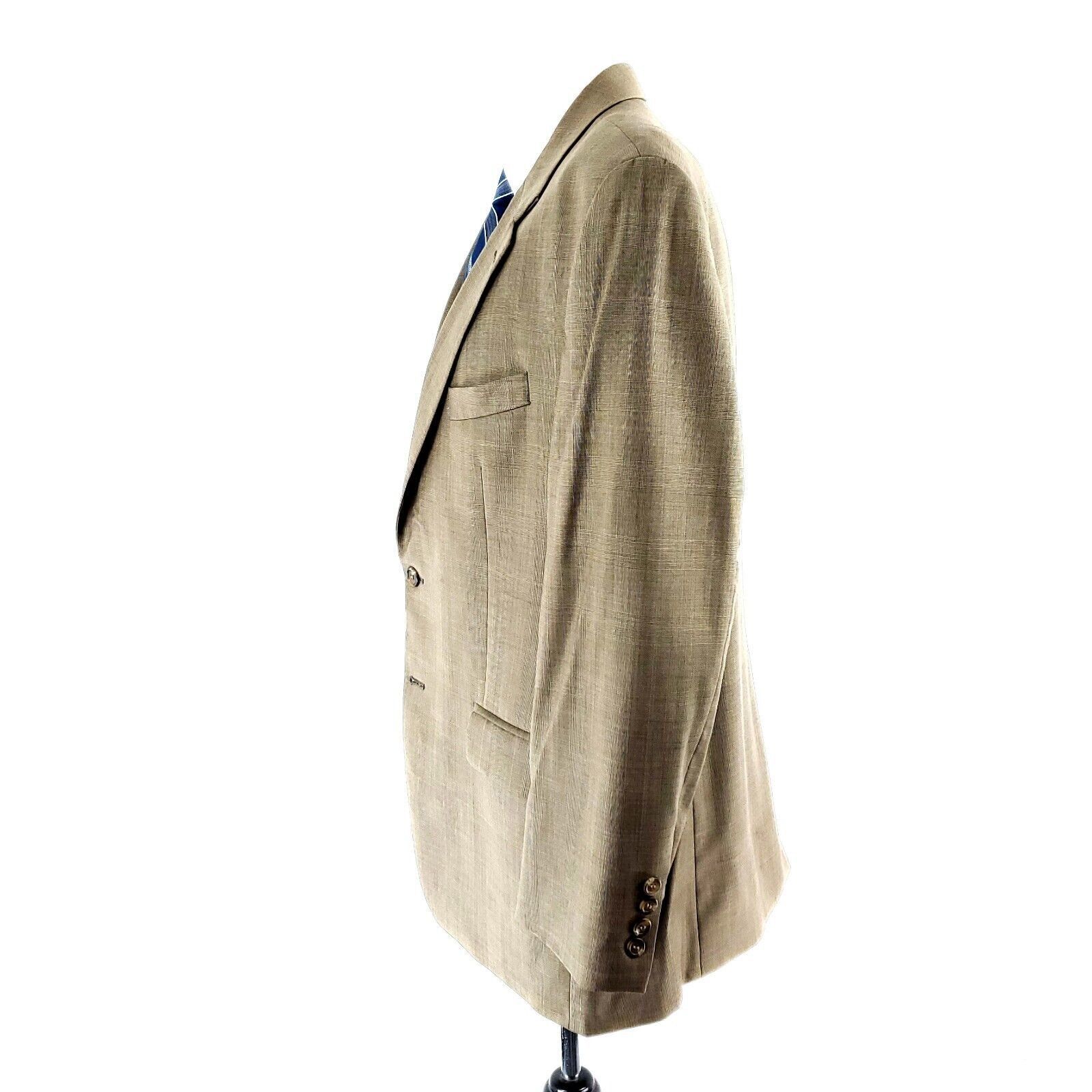 Lauren Ralph Lauren Lauren Ralph Lauren Wool 2 Button Blazer 44R Tan Glen Plaid Size 44R - 5 Thumbnail