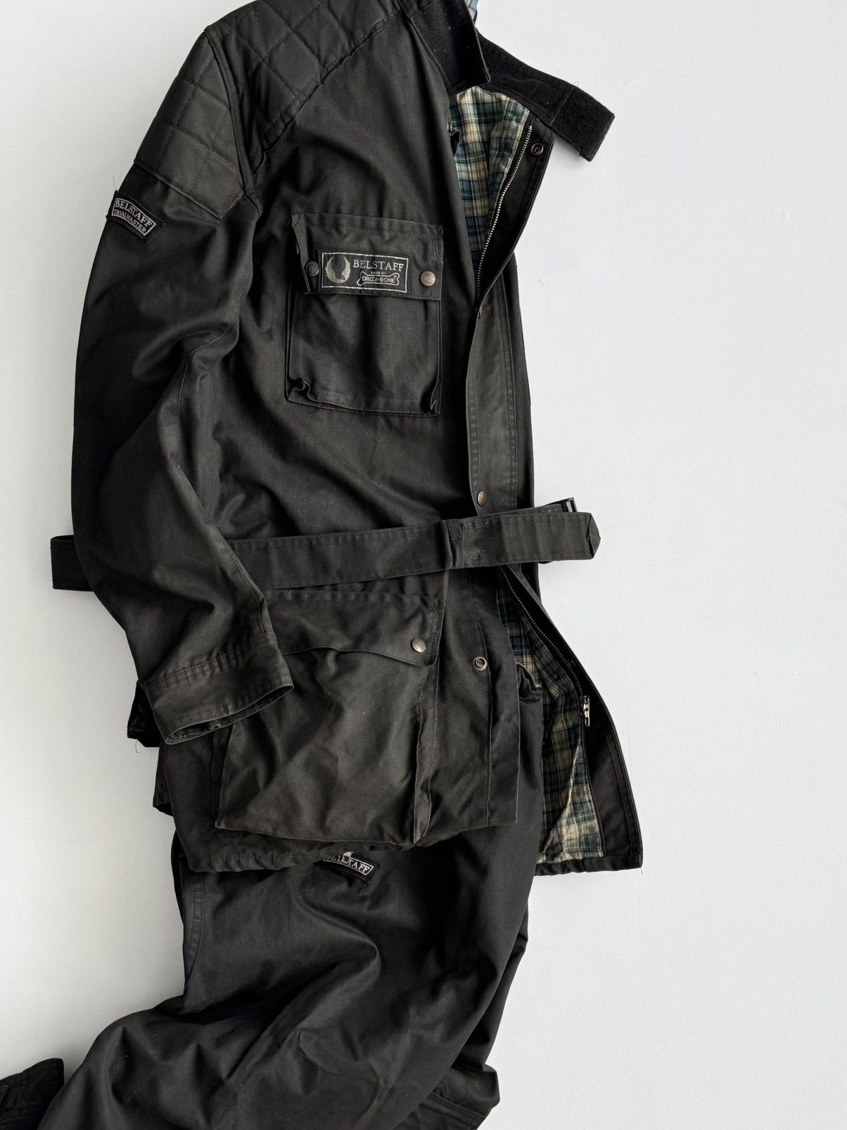 Belstaff Vintage 1990s Belstaff 'Driza-Bone' Trialmaster Waxed Suit Size US L / EU 52-54 / 3 - 1 Thumbnail
