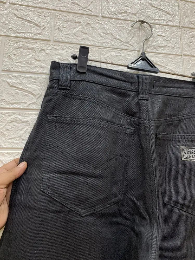 Versace Vintage Versace black wax denim pants Size US 31 - 4 Thumbnail