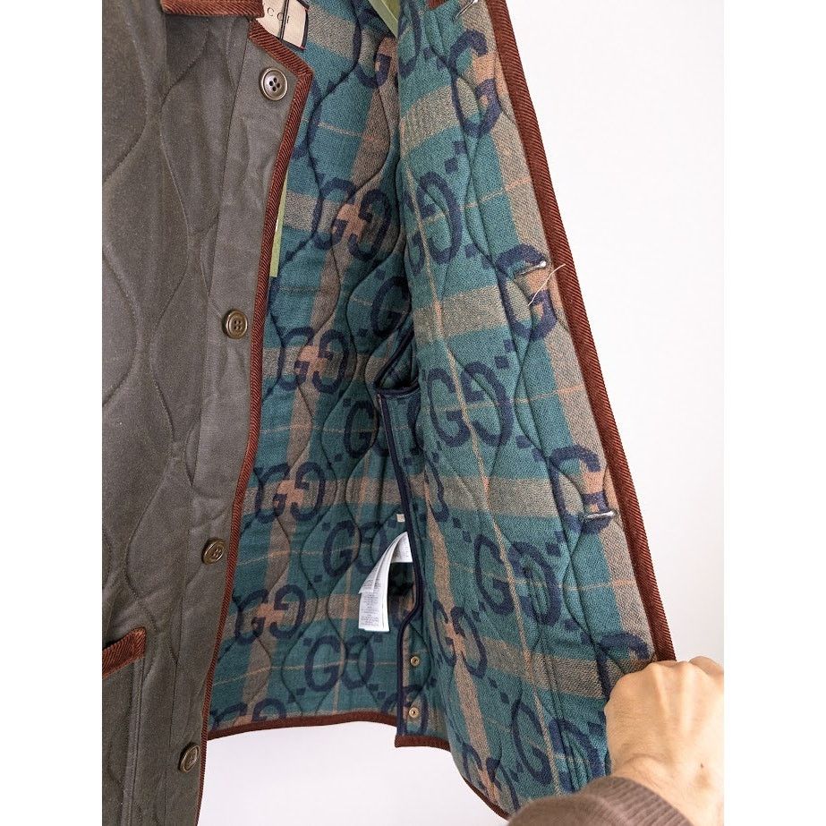 Gucci o1rshd1 Caban Waxed Cotton Jacket in Shrub/Mix Size US M / EU 48-50 / 2 - 9 Thumbnail