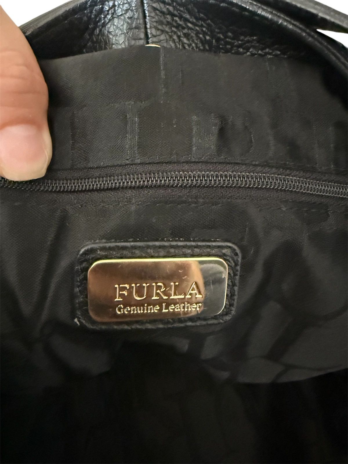 Designer × Furla Furla Black Leather Hobo Bag Size ONE SIZE - 9 Thumbnail