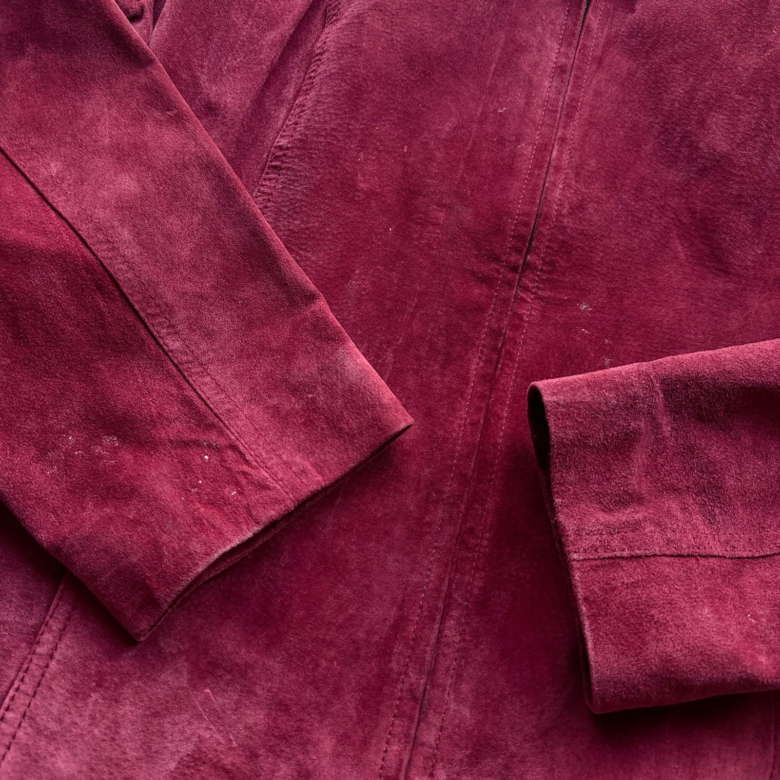 Sonoma Y2K Sonoma Suede Leather Jacket Womens XL Burgundy Moto Boho Size XL / US 12-14 / IT 48-50 - 6 Thumbnail