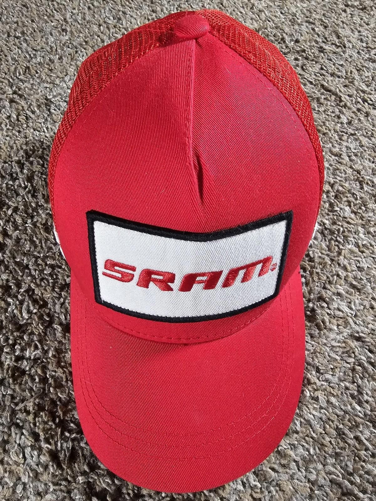 Grand Slam SRAM Trucker Hat Snapback Red White Mesh Cycling Adult Size ONE SIZE - 2 Thumbnail