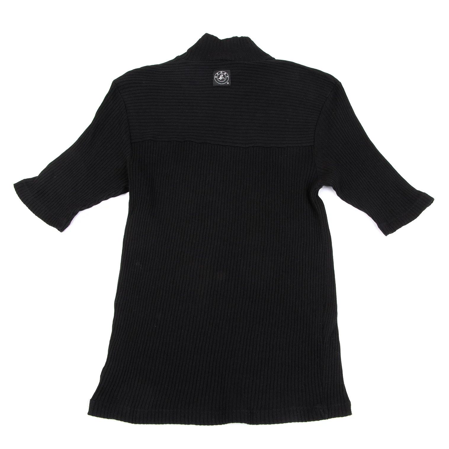 agnes b. Cotton Mock Neck Ribbed T-Shirt in Black Size US M / EU 48-50 / 2 - 8 Thumbnail
