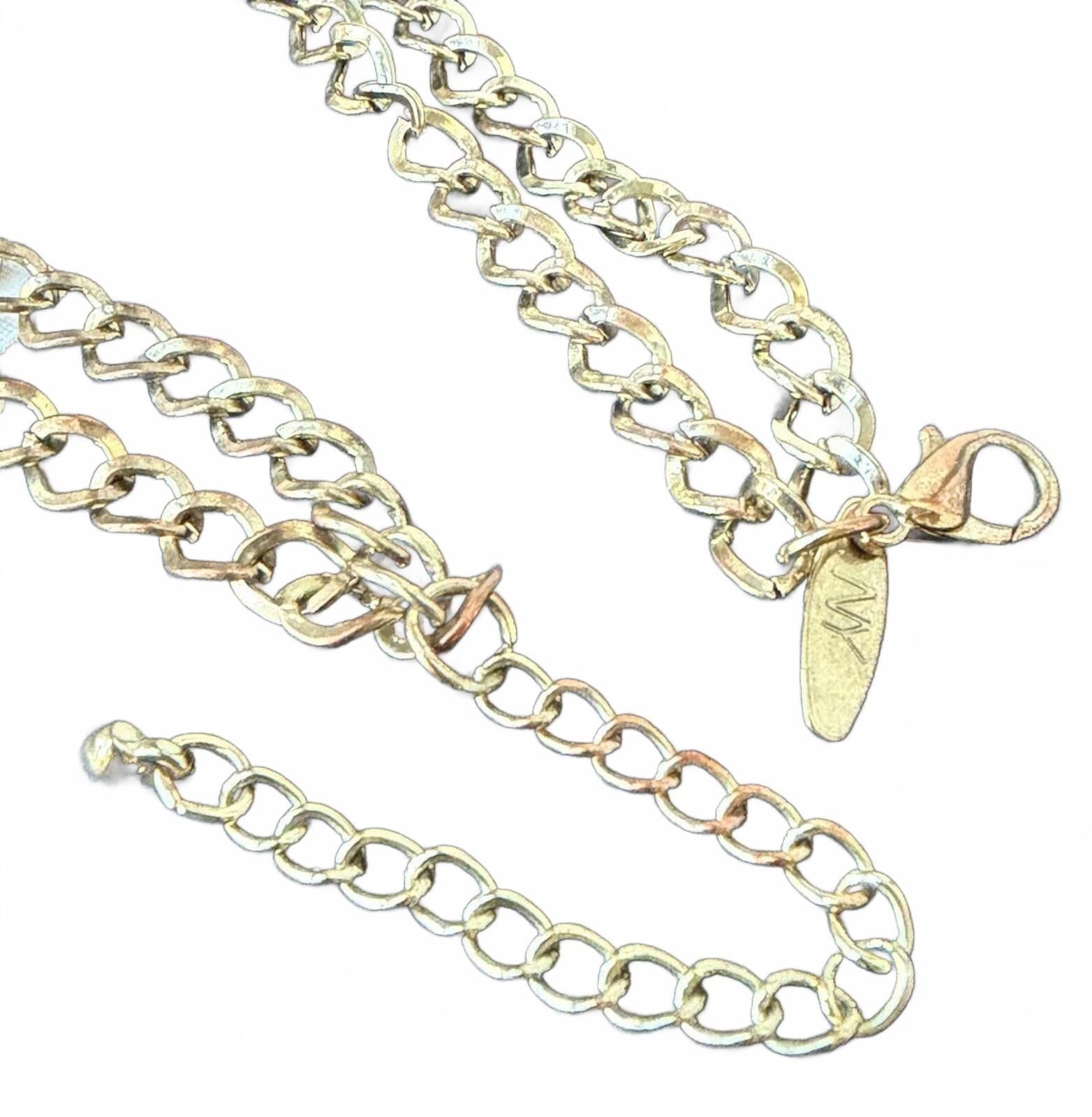 Other NY & Co Floral Statement Bib Necklace Rhinestone Gold Size ONE SIZE - 6 Thumbnail