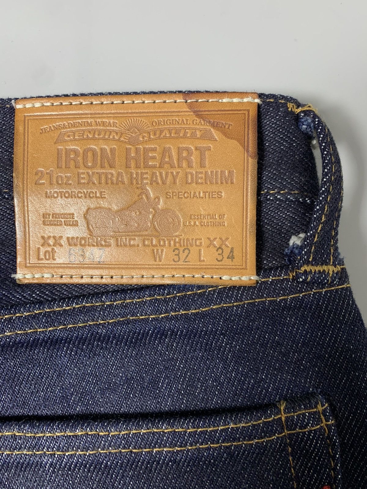 Iron Heart IRON HEART 634Z — 21 oz EXTRA HEAVY JAPANESE BIKER DENIM Size US 32 / EU 48 - 15 Thumbnail