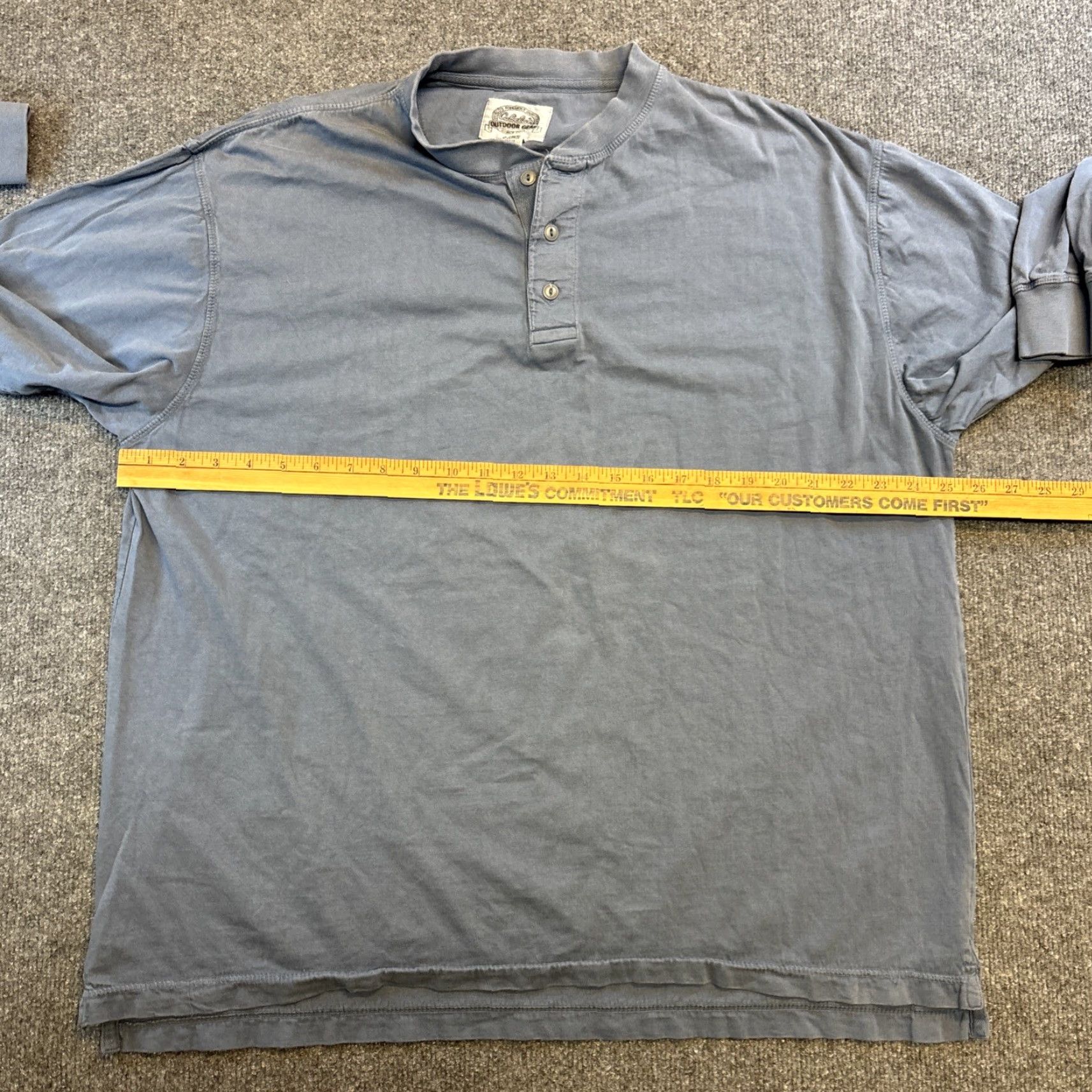 Vintage Cabela's Long Sleeved Thermal Button Henley Shirt Gray Blue Size XL Cotton Men Mens Shirt Size US XL / EU 56 / 4 - 3 Thumbnail