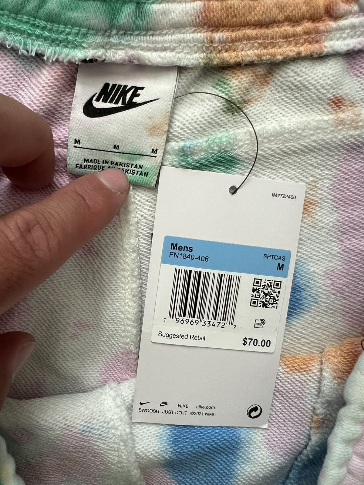 Nike Nike Men's Sportswear Club+ French Terry Bold-Dye Shorts Size US 30 / EU 46 - 8 Thumbnail