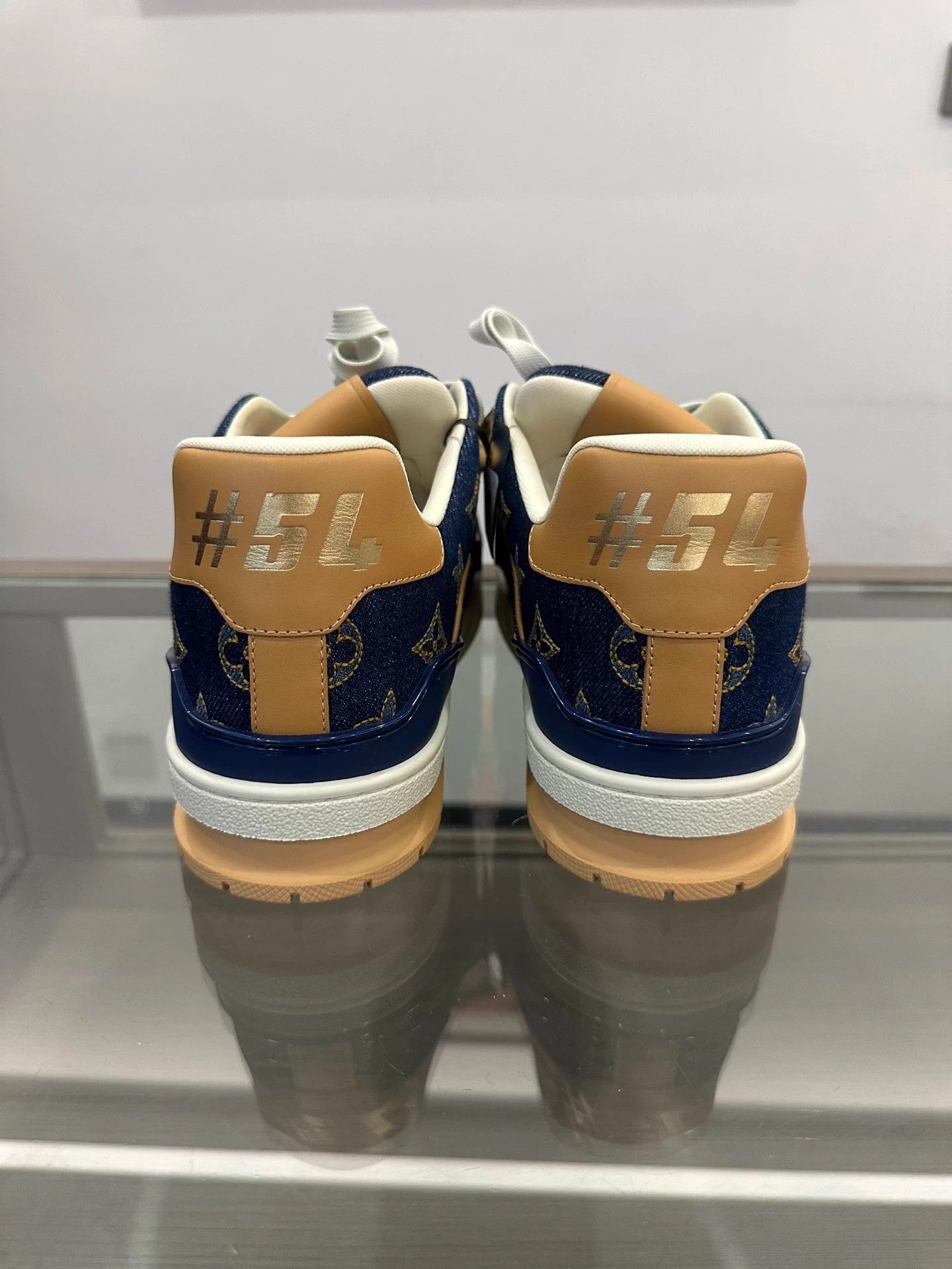 Louis Vuitton Louis Vuitton (LV) Dark Blue Denim Trainer Men's Sneakers Size US 7 / EU 40 - 3 Thumbnail