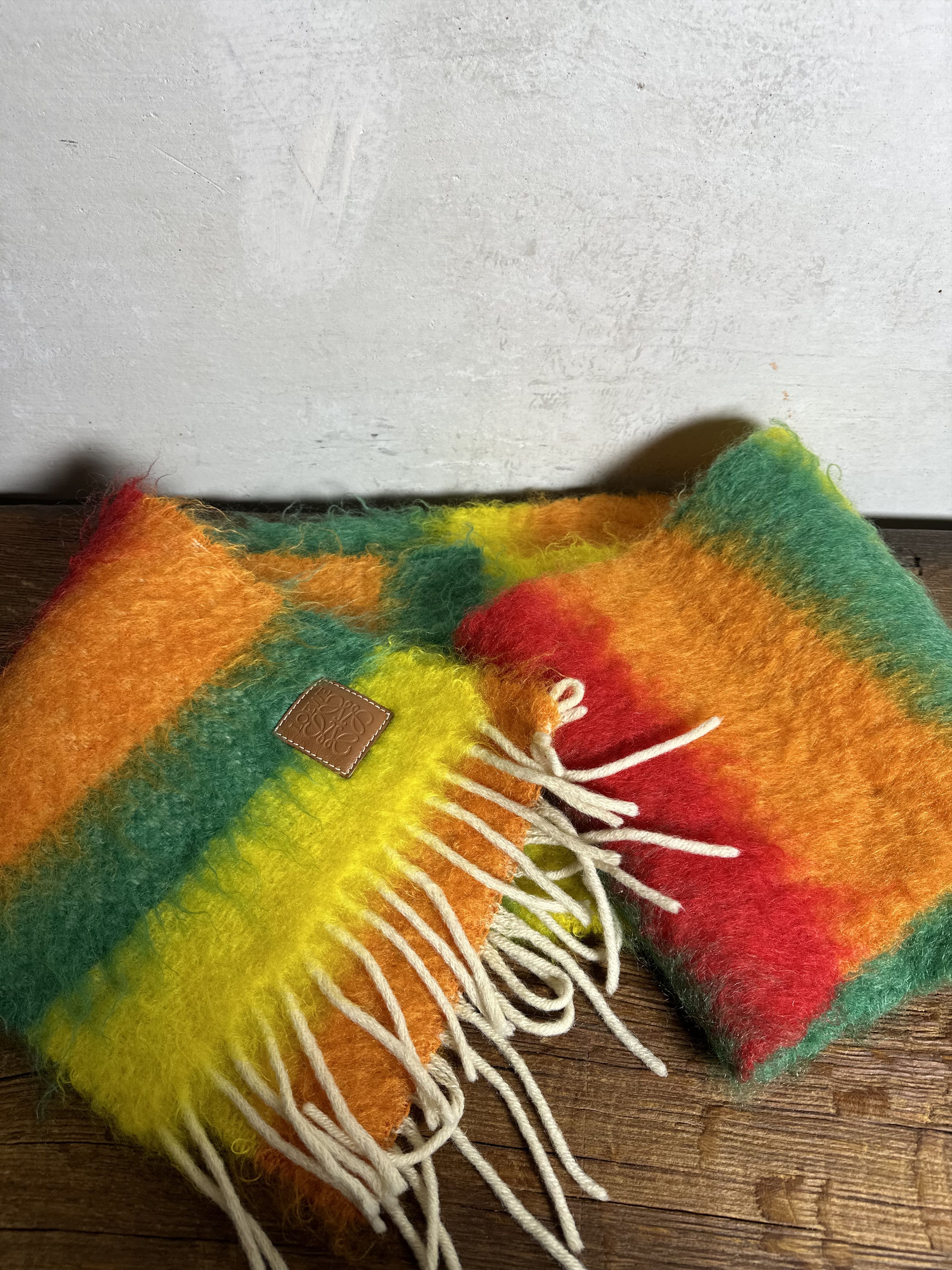 Loewe Loewe Striped Fringed Scarf in Multicolor Mohair Size ONE SIZE - 7 Thumbnail