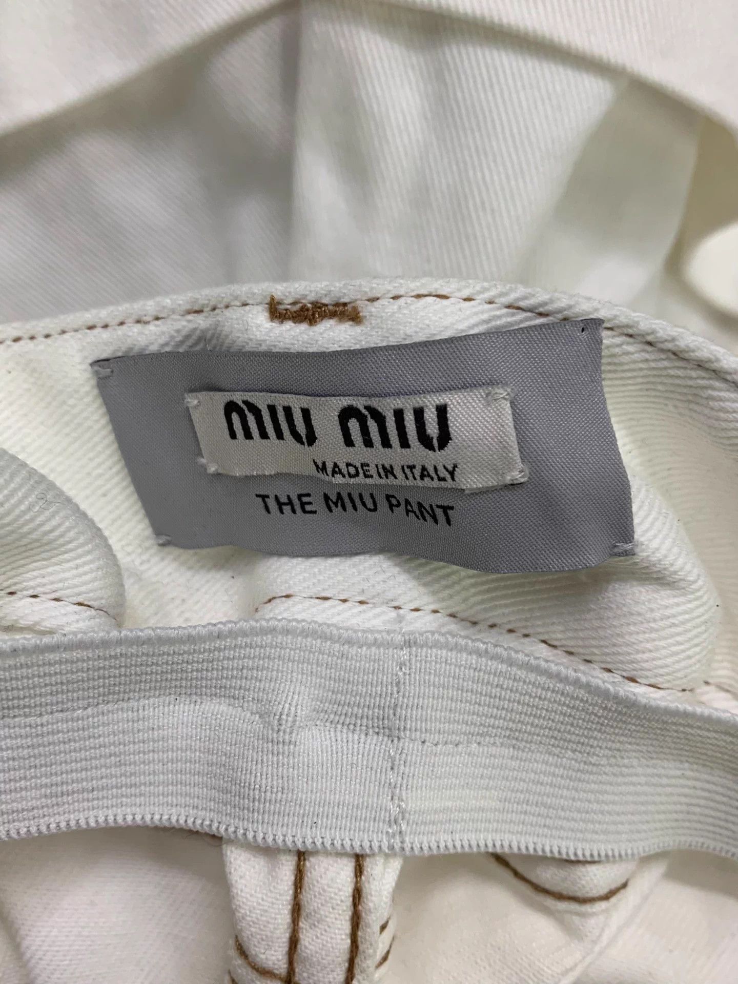 Miu Miu MIU MIU Women's Cream Denim Bloomers 40 New Size 27" / US 4 / IT 40 - 3 Thumbnail