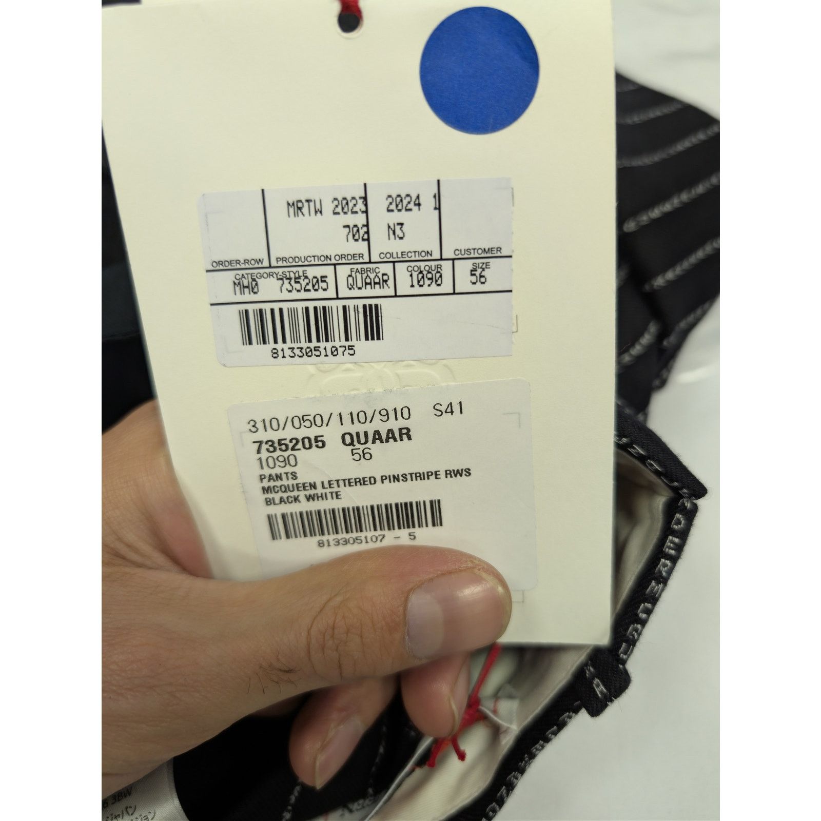 Alexander McQueen o1rshd1 McQueen Lettered Pinstripe Pants in Black/White Size US 40 / EU 56 - 23 Thumbnail