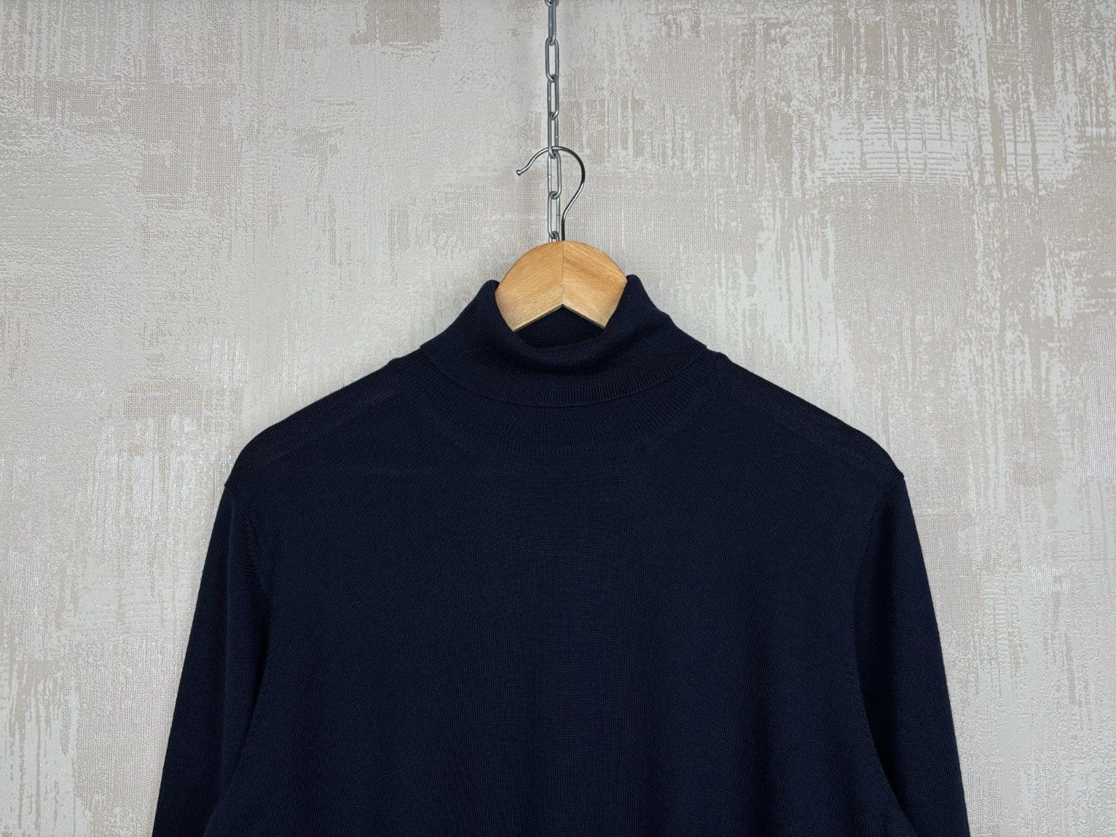 Gran Sasso Gran Sasso Virgin Wool Turtleneck Sweater Navy Blue Size US L / EU 52-54 / 3 - 4 Thumbnail