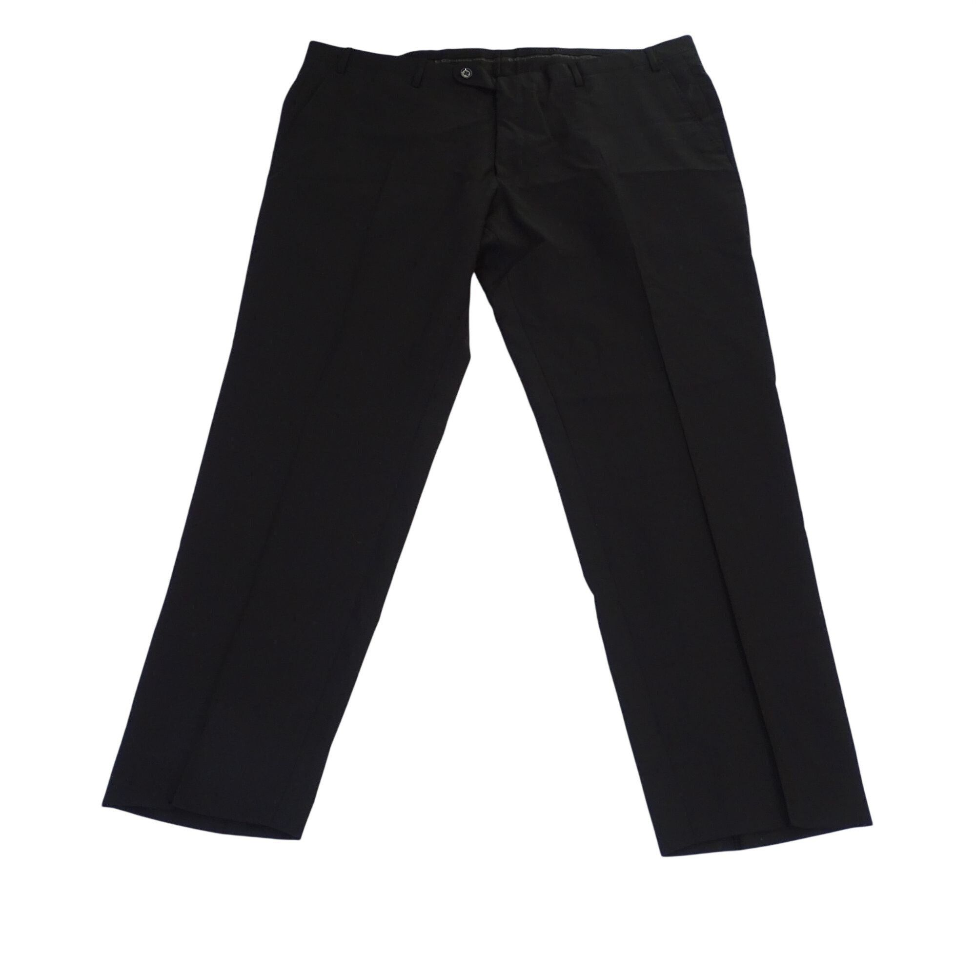 Corneliani Corneliani Mens Dress Pants Black Flat Front Wool Size 40x29 Size US 40 / EU 56 - 1 Thumbnail