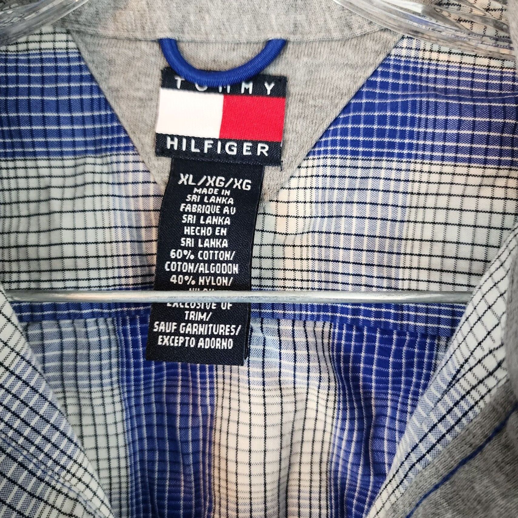 Tommy Hilfiger VINTAGE Tommy Hilfiger Men’s Long Sleeve Button-Up Shirt XL Blue White Striped Casual Size US XL / EU 56 / 4 - 4 Thumbnail