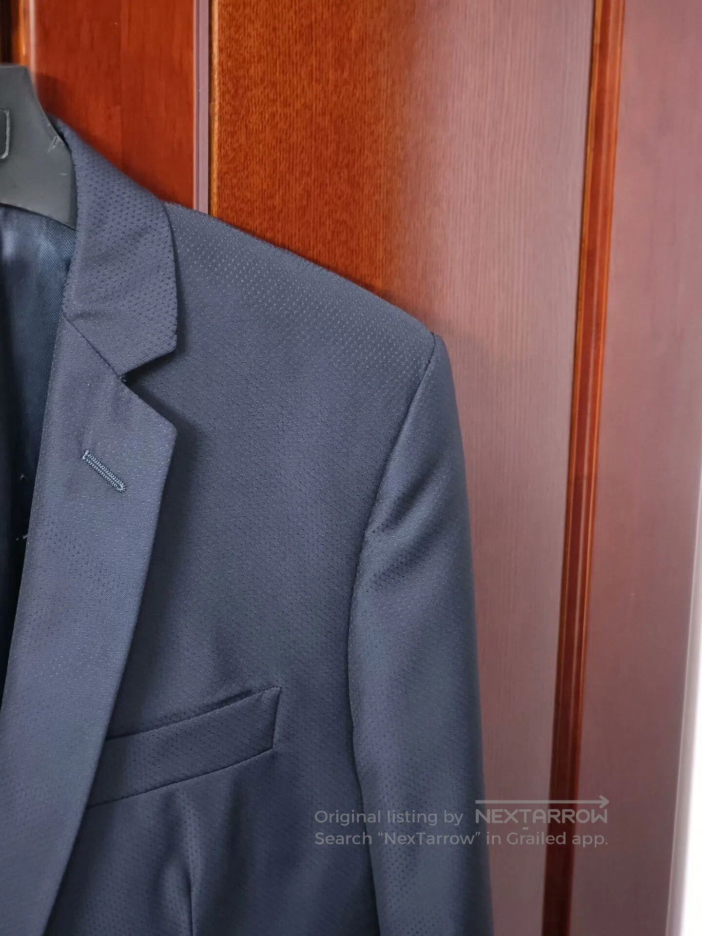 Japanese Brand Italian Giudice Wool Suit with Navy Pattern. Size US M / EU 48-50 / 2 - 2 Thumbnail