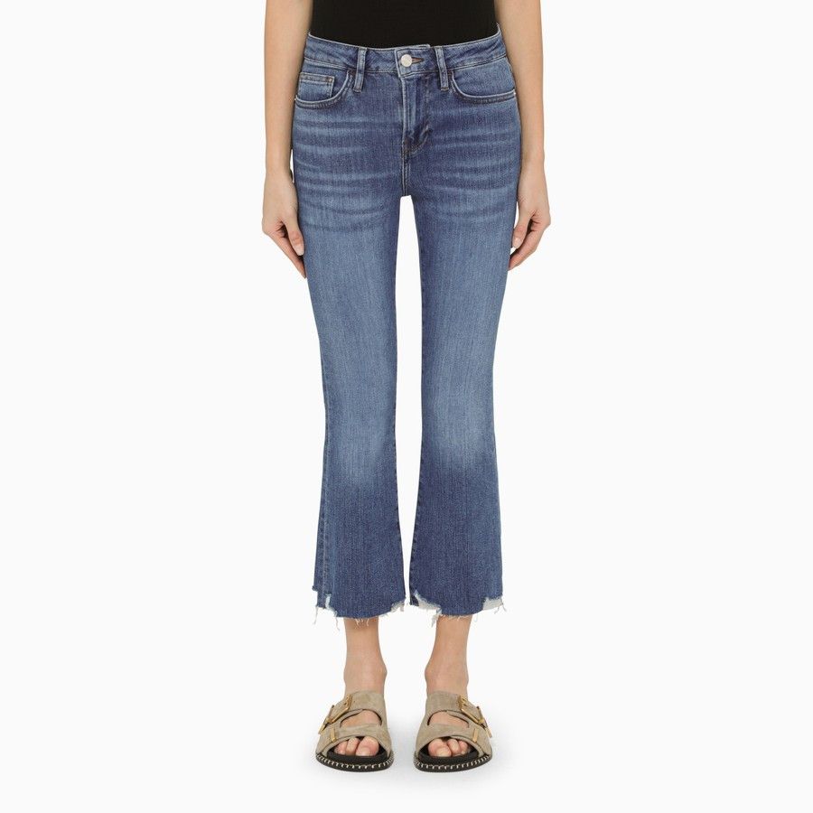 Frame o1d2blof0824 Denim Cropped Jeans in Blue Size 31" - 1 Thumbnail