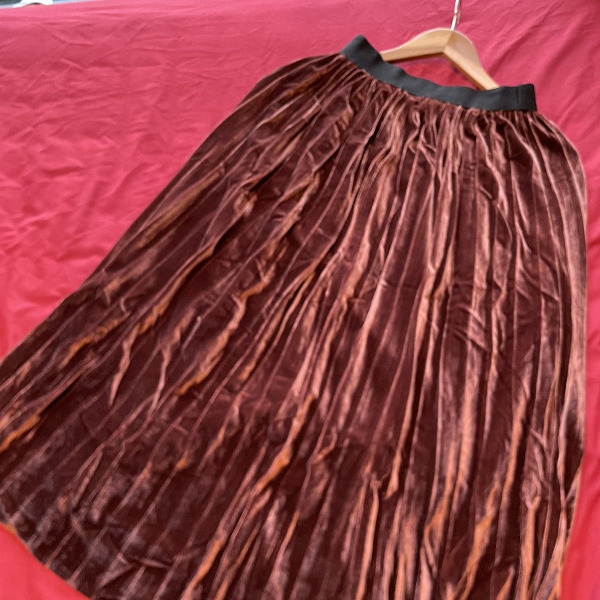 If Six Was Nine × Japanese Brand × Vintage Japanese Vintage Royal Velvet Maxi Skirt Size 30" / US 8 / IT 44 - 6 Thumbnail