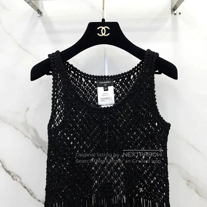 Chanel Chanel Black Wool Women's Midi Dress . Size S / US 4 / IT 40 - 2 Thumbnail