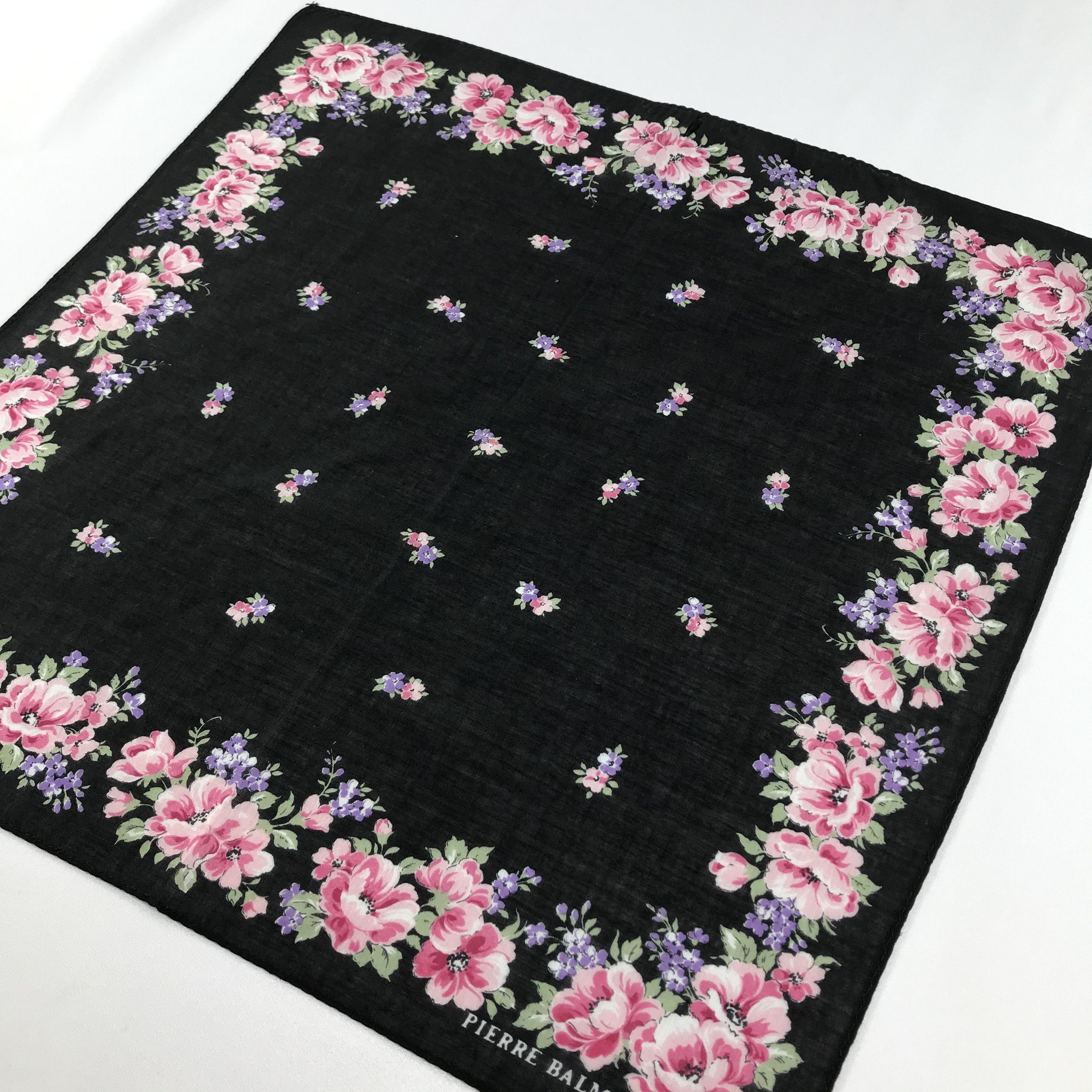 Pierre Balmain Pierre Balmain Floral Handkerchief Bandana Neckerchief H660 Size ONE SIZE - 4 Thumbnail