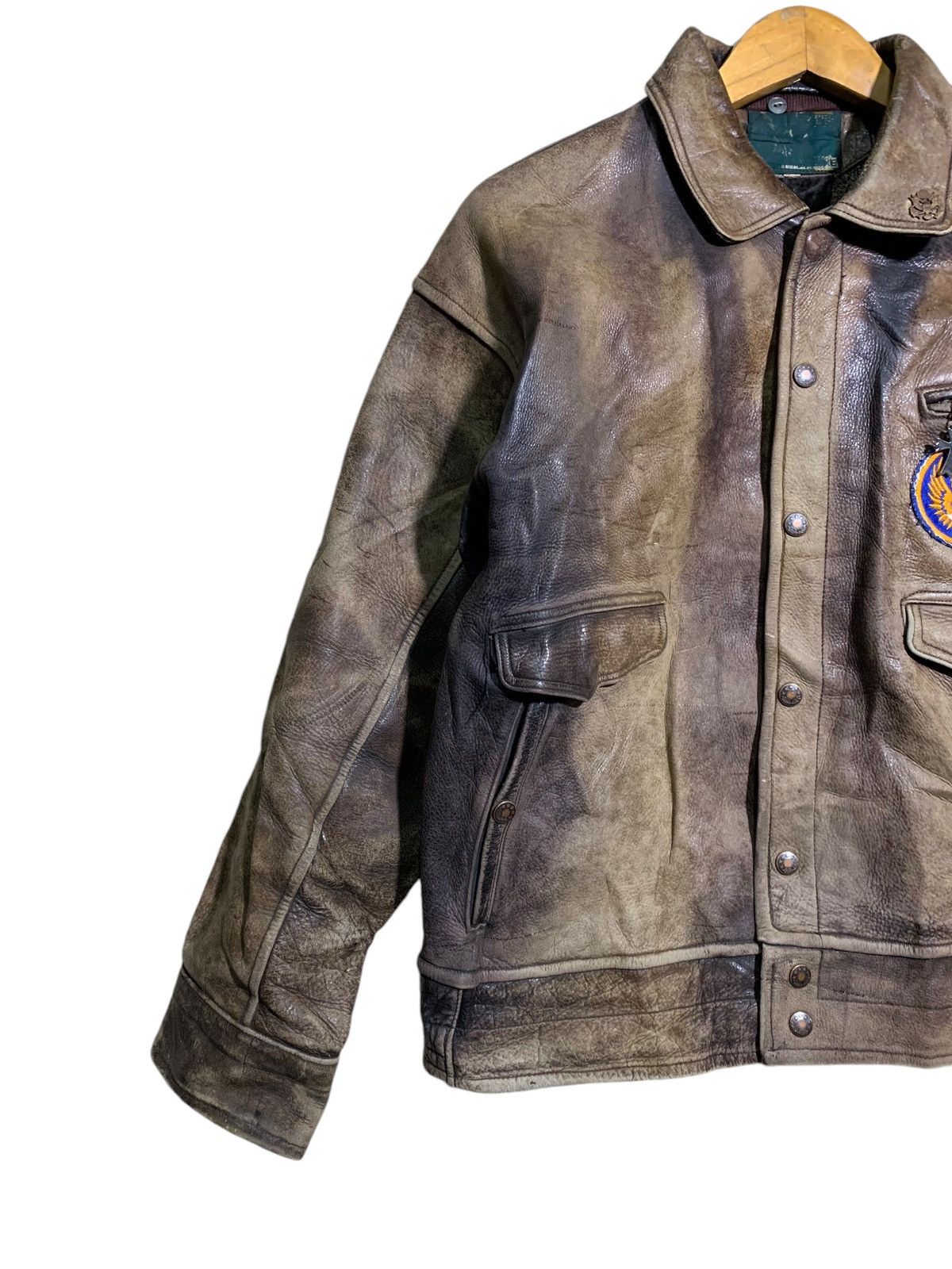 Vintage 🔥VTG SHEEPSKIN LEATHER JACKETS ARMY FLIGHT Size US S / EU 44-46 / 1 - 2 Thumbnail