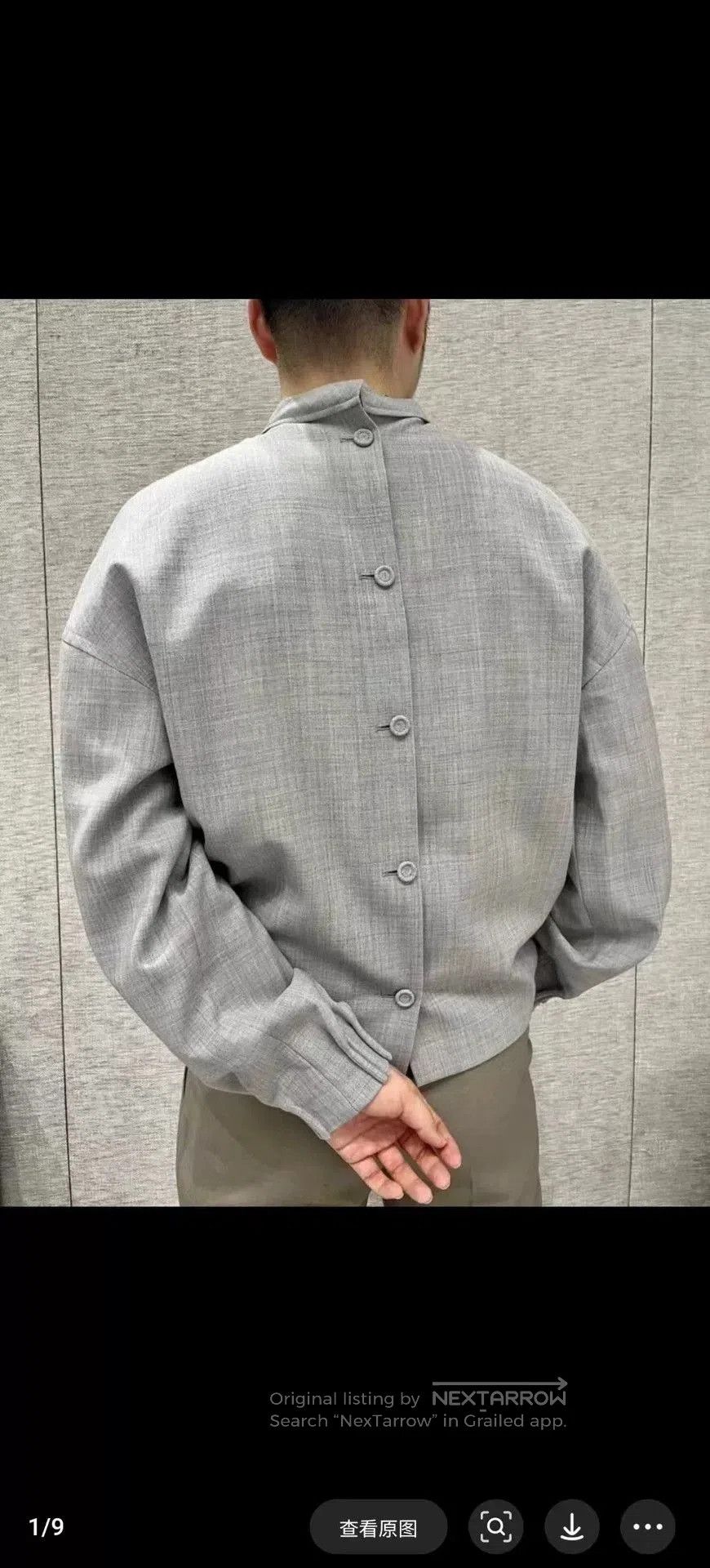 Dior Gray Wool Reversible Suit Jacket.