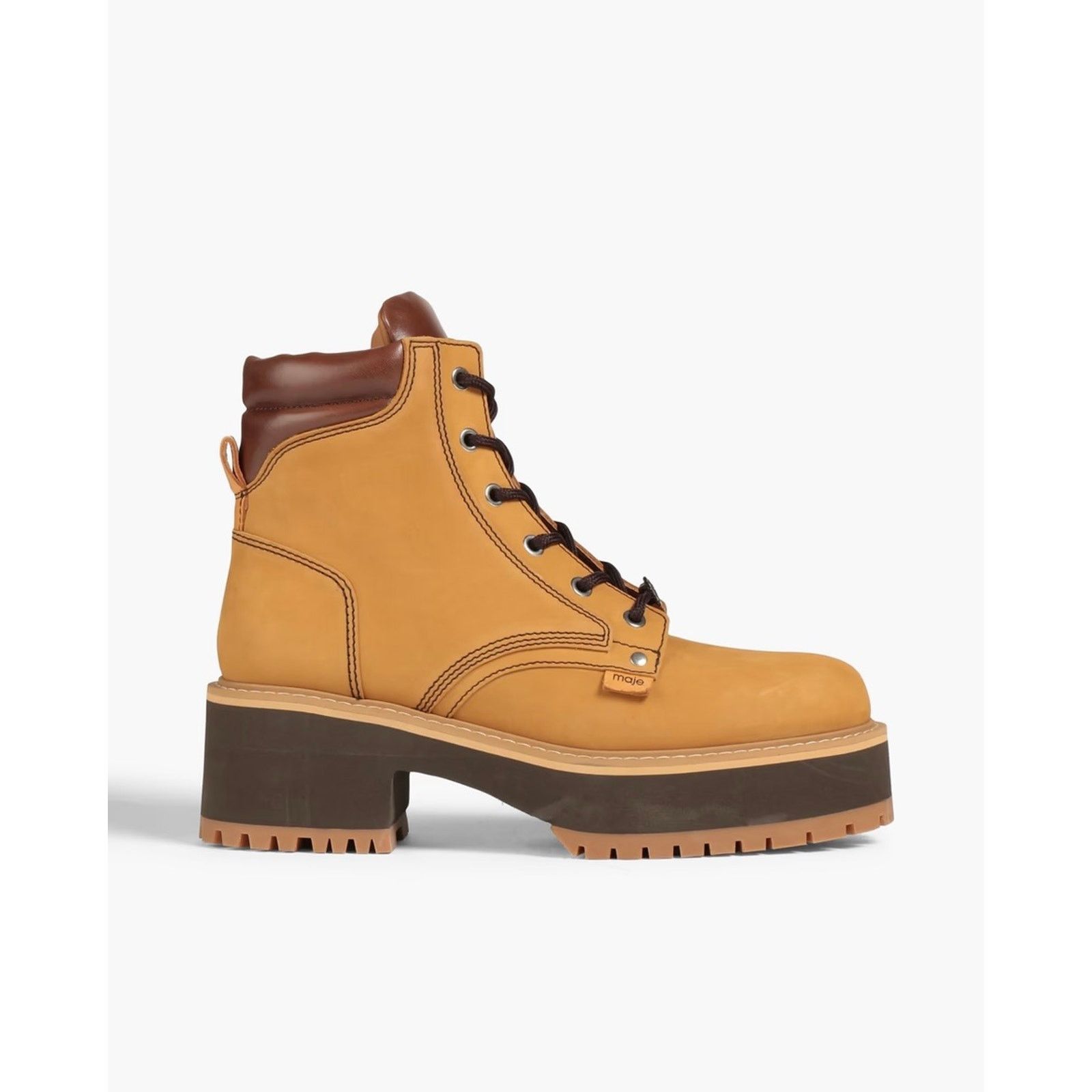 Maje NEW Maje Brown Nubuck Combat Boots Brown size 40 Size US 9.5 / IT 39.5 - 2 Thumbnail