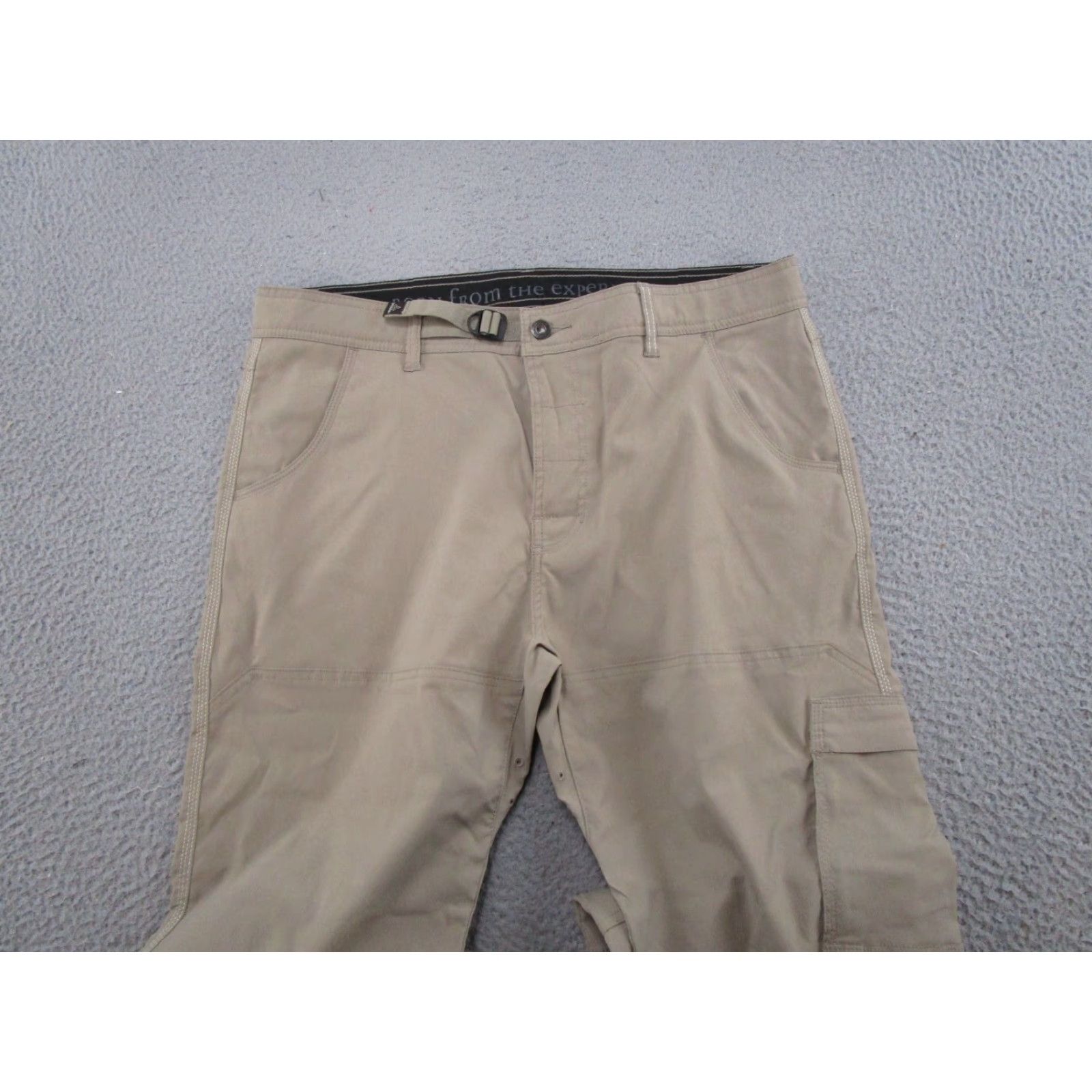 Prana Prana Stretch Zion Pants Mens XL Beige Cargo Pocket Regular Straight Belted Stretch Nylon - Vintage: No - - Size US 36 / EU 52 - 3 Thumbnail