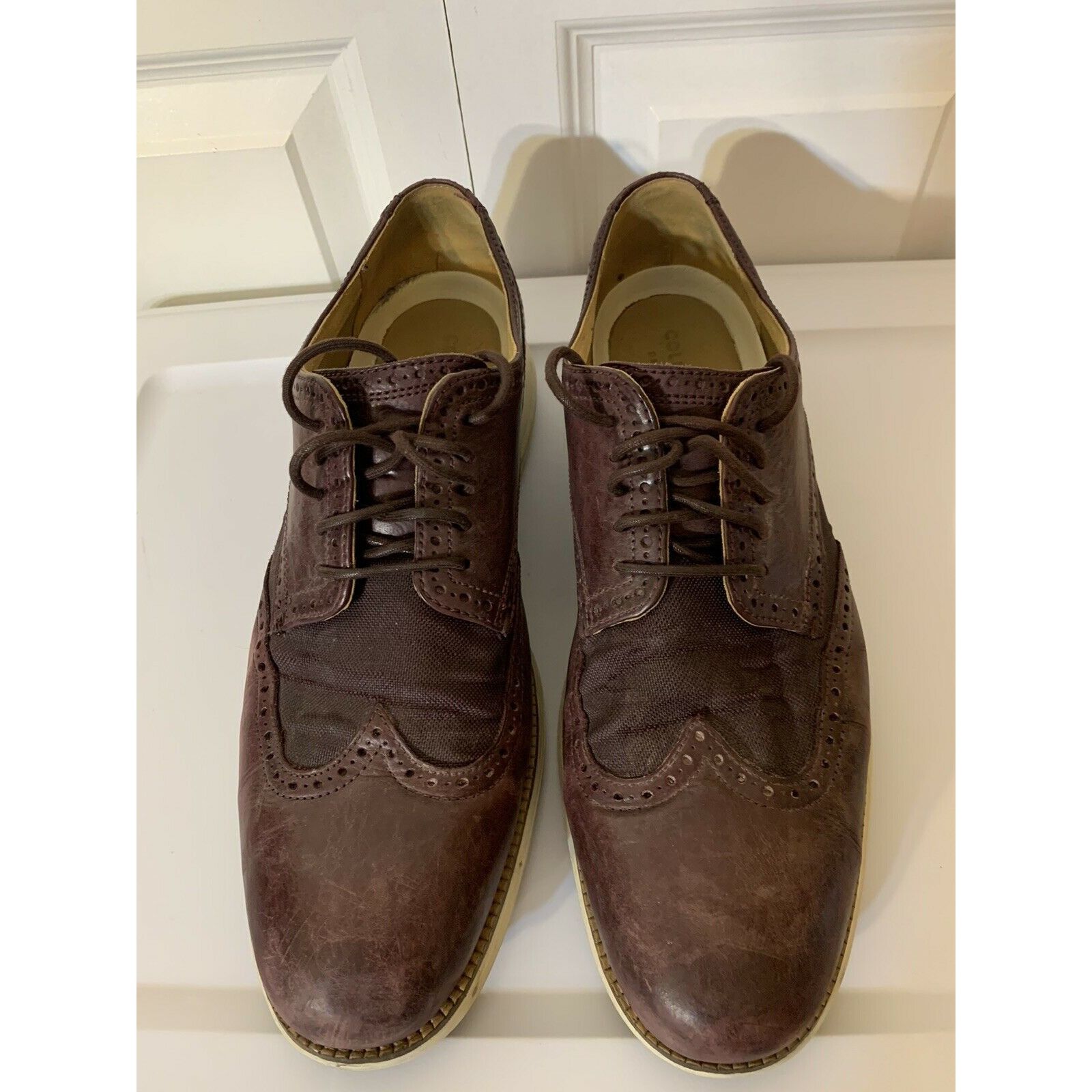 Cole Haan Grand OS Men Sz 13 M Burgundy Wingtip Leather Shoe