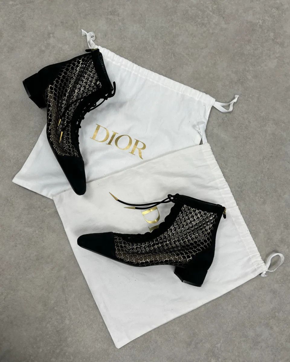 Dior 2000s Christian Dior Naughtily Black Spike Aglet Lace-Up Ankle Boots Size US 8 / IT 38 - 4 Thumbnail