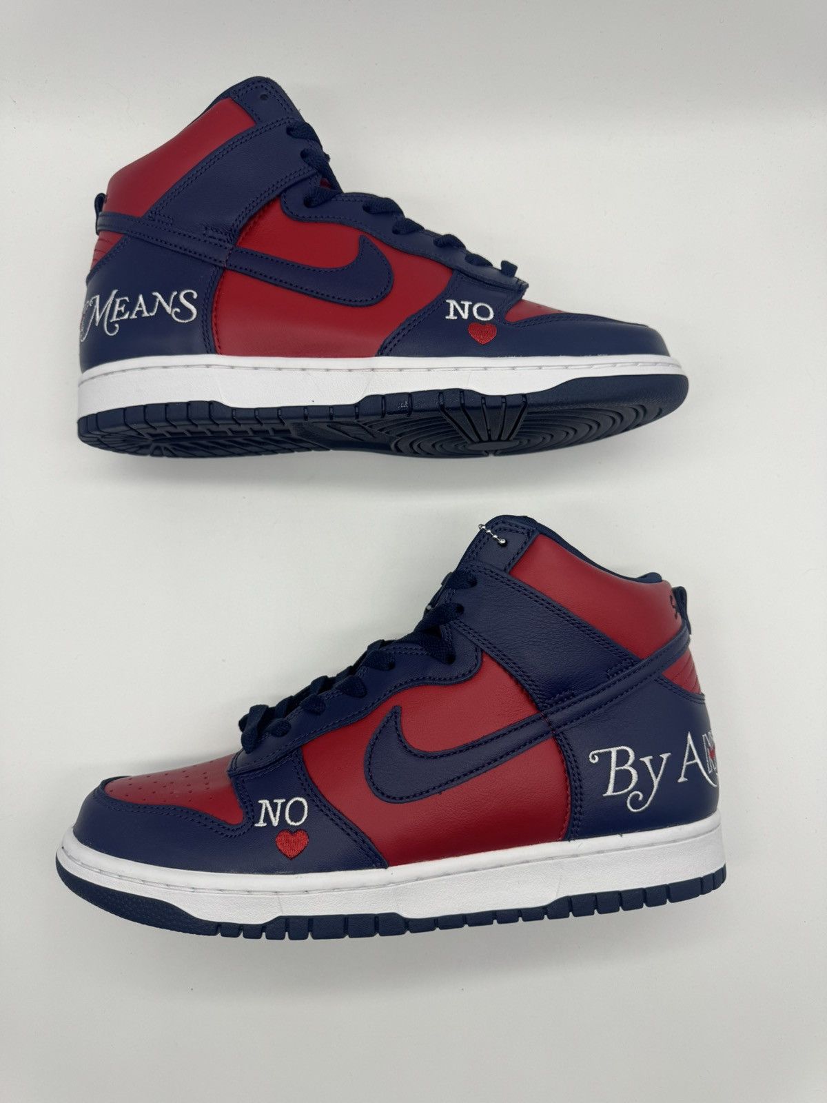 Nike × Supreme Nike Dunk SB High X Supreme ‘By Any Means’ Red Navy Size US 9 / EU 42 - 2 Thumbnail