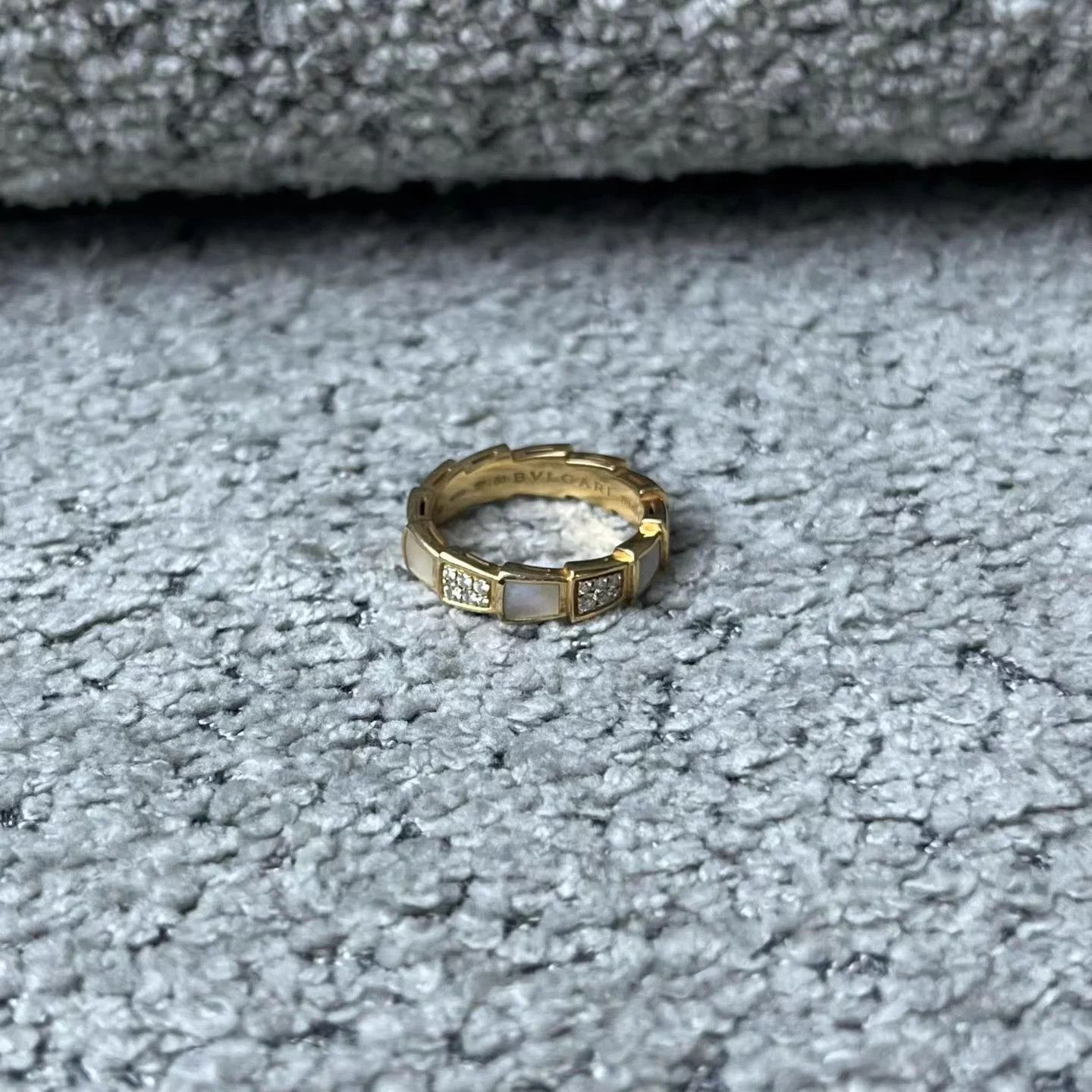Bvlgari BVLGARI pink gold logo ring Size ONE SIZE - 1 Thumbnail