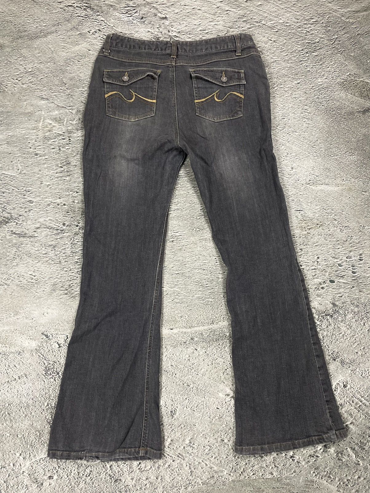 Other Y2K jeans flared grey denim pants Size 29" - 4 Thumbnail