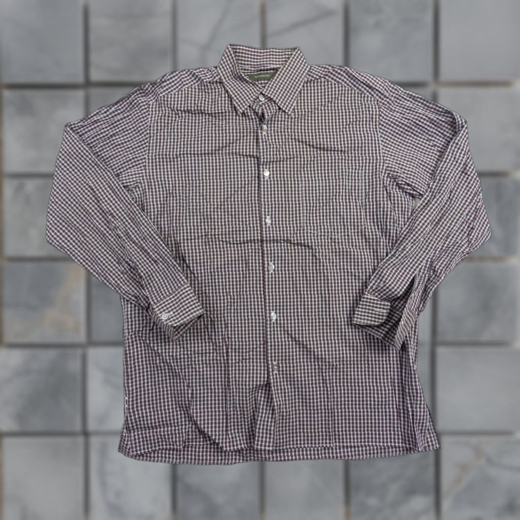Ermenegildo Zegna Ermenegildo Zegna Shirt Mens Large Brown Button Up Long Sleeve Stretch FLAW* Size US L / EU 52-54 / 3 - 1 Thumbnail