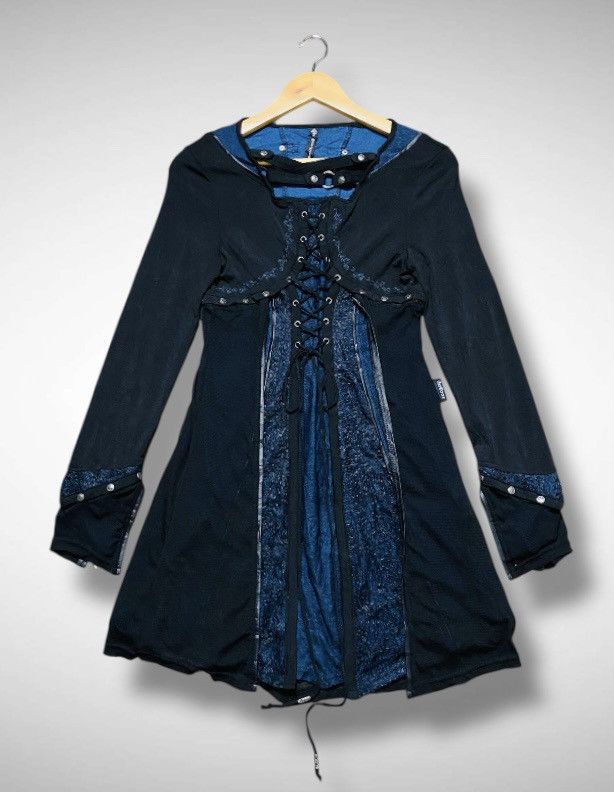 Seditionaries Ozz Croce Layered Lace-Up Corset Top Tunic Harajuku Punk Size XS / US 0-2 / IT 36-38 - 1 Thumbnail
