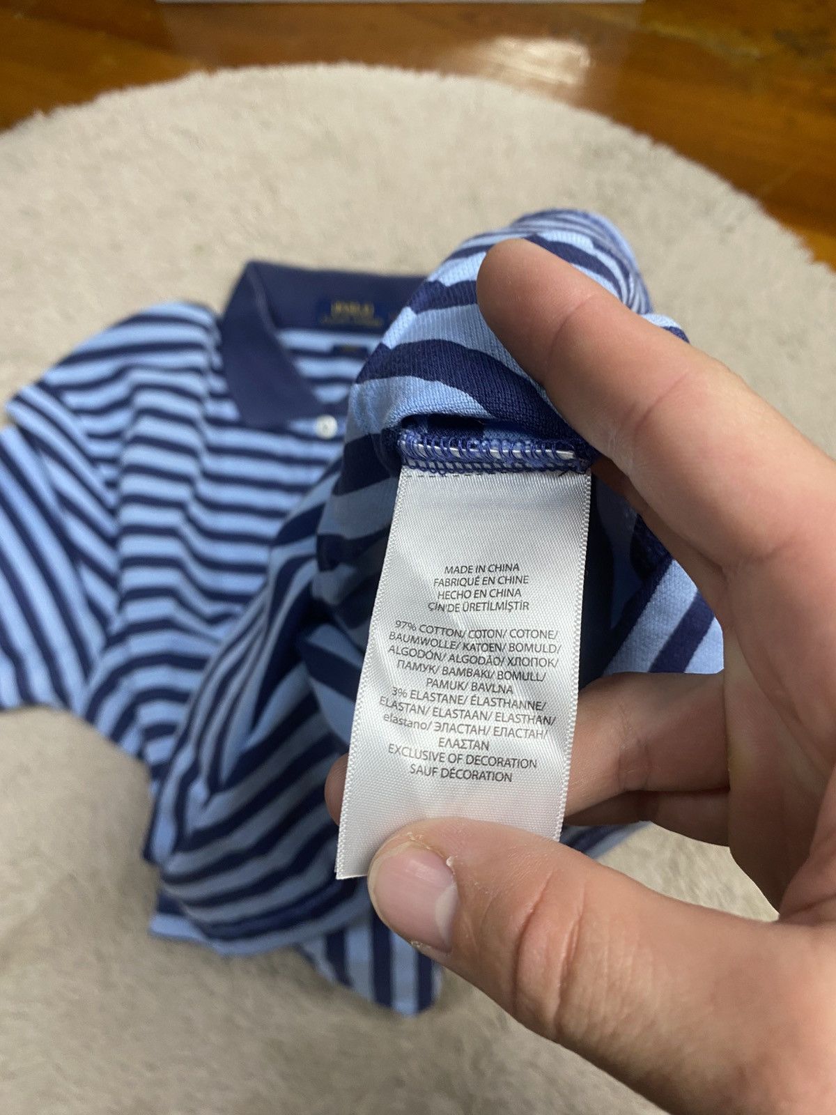Polo Ralph Lauren Polo Ralph Lauren Men's White Striped Slim Fit Polo Shirt L Size US L / EU 52-54 / 3 - 7 Thumbnail