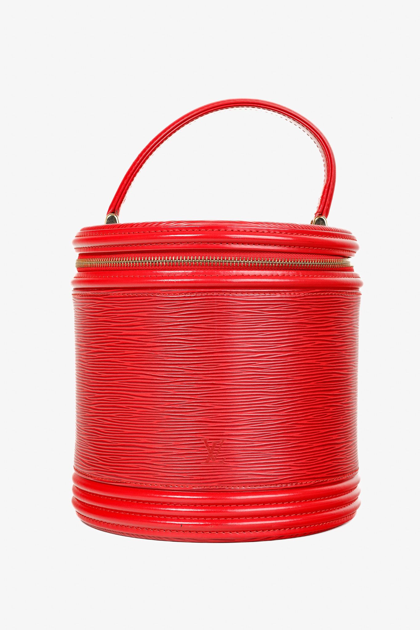 Louis Vuitton Louis Vuitton Epi Cannes Castillan Red Leather Round Handbag Size ONE SIZE - 1 Thumbnail