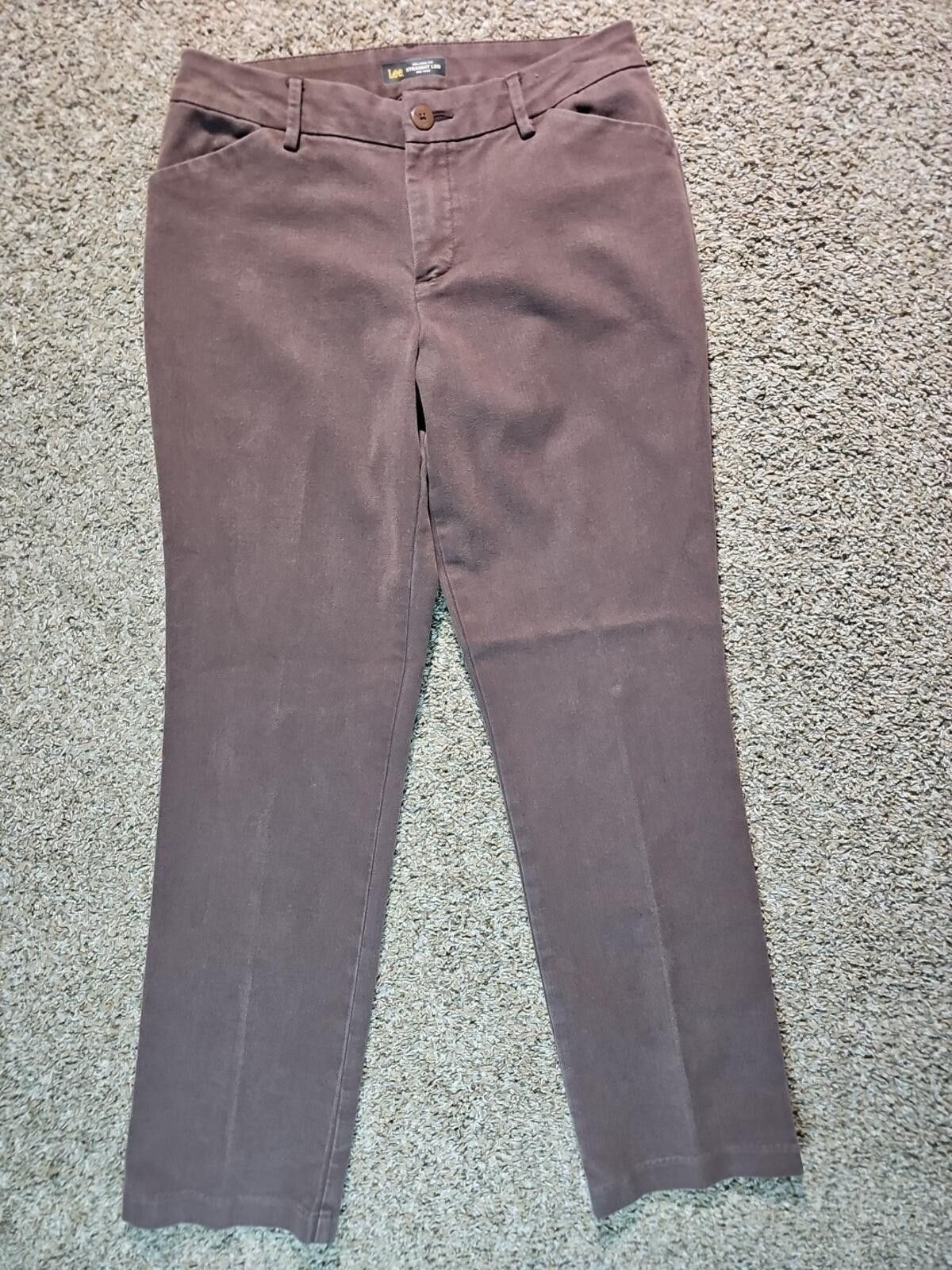 Lee LEE Relaxed Straight Fit Wrinkle Free Sz 8 Herringbone Jeans Size 30" / US 8 / IT 44 - 1 Thumbnail