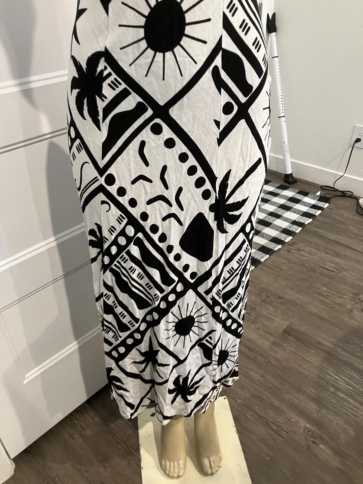 Other NWOT Black and White Patterned Sleeveless Maxi Dress Size XS / US 0-2 / IT 36-38 - 3 Thumbnail