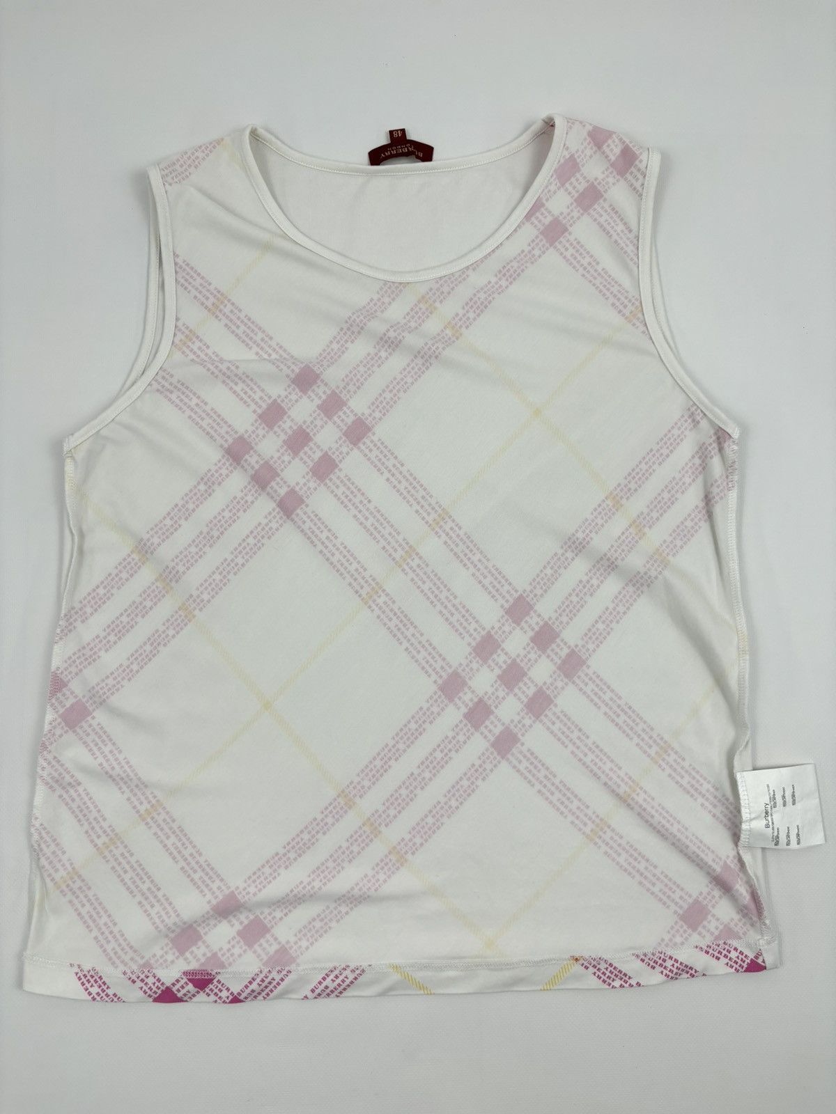 Burberry Y2K Prorsum London Monogram Print Nova Check Sleeveless Tank Top Blouse T-Shirt 48 Size M / US 6-8 / IT 42-44 - 12 Thumbnail