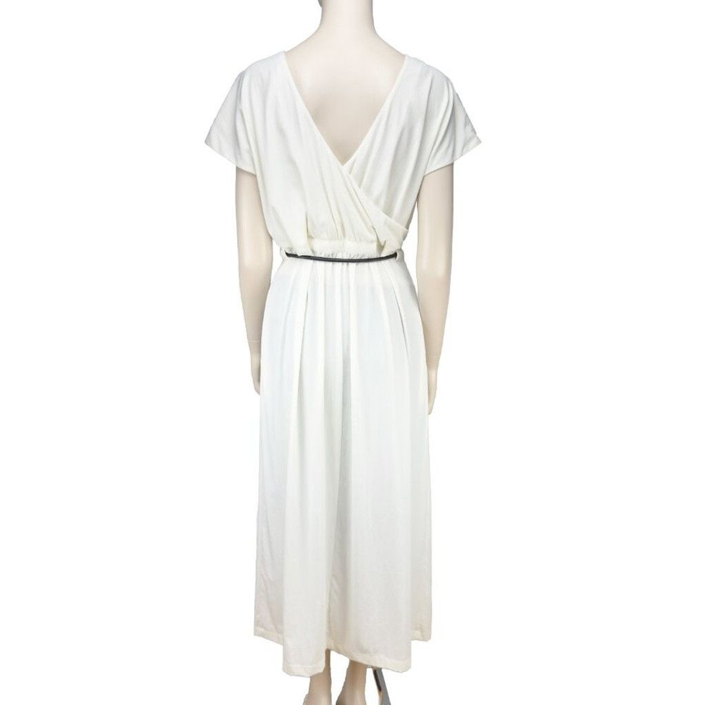 ADAM ET ROPE ADAY Minimalist Multiway White Maxi Dress with Black Belt S Size S / US 4 / IT 40 - 5 Thumbnail