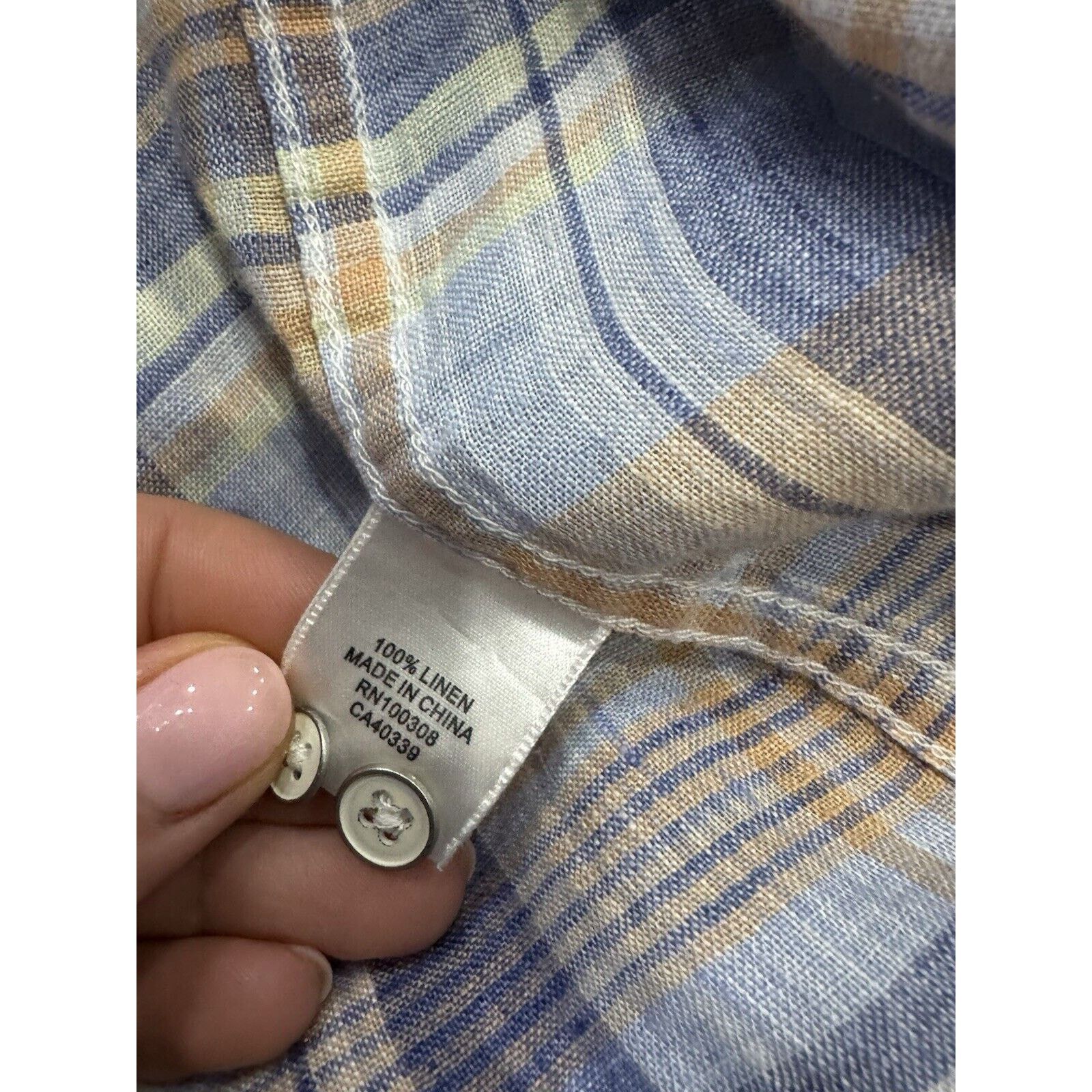 Peter Millar Peter Millar Shirt Short Sleeve Button Up Plaid Linen M Size US M / EU 48-50 / 2 - 7 Thumbnail