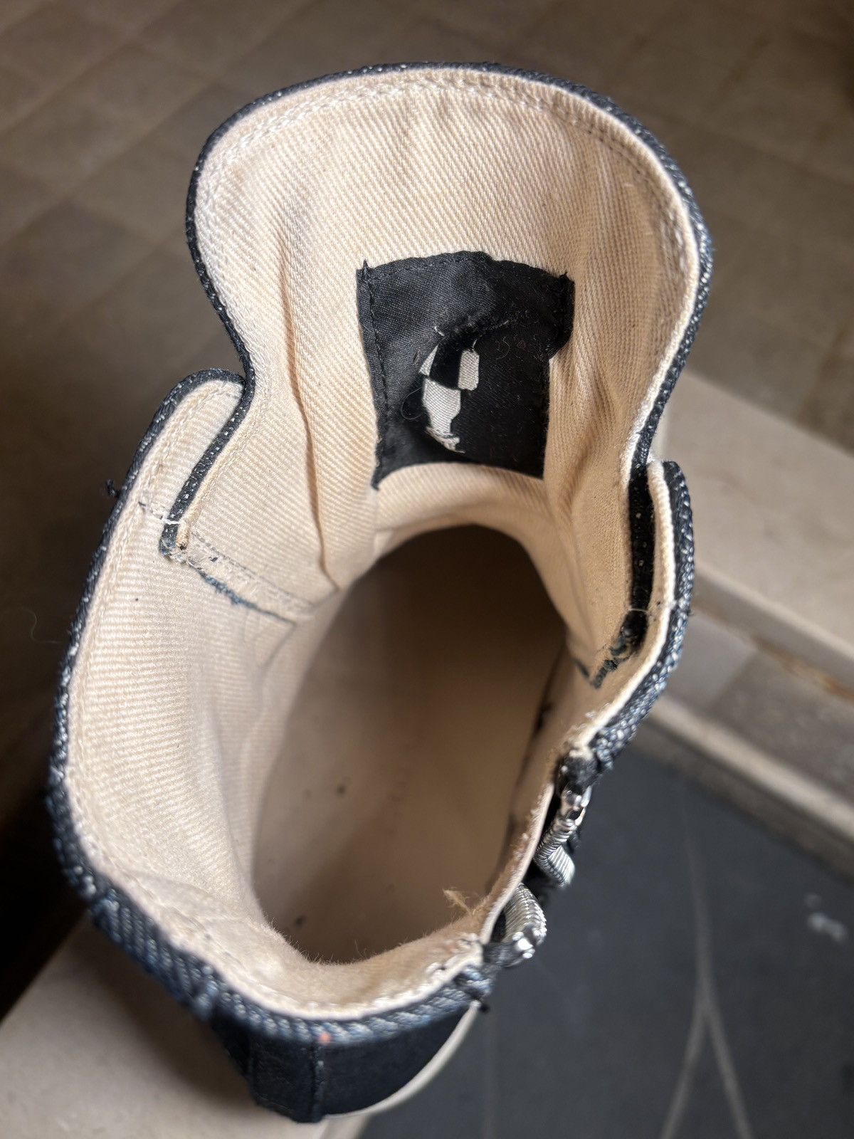 Rick Owens Rick Owens DRKSHDW Waxed Denim High Top Ramones Size US 7 / EU 40 - 12 Thumbnail