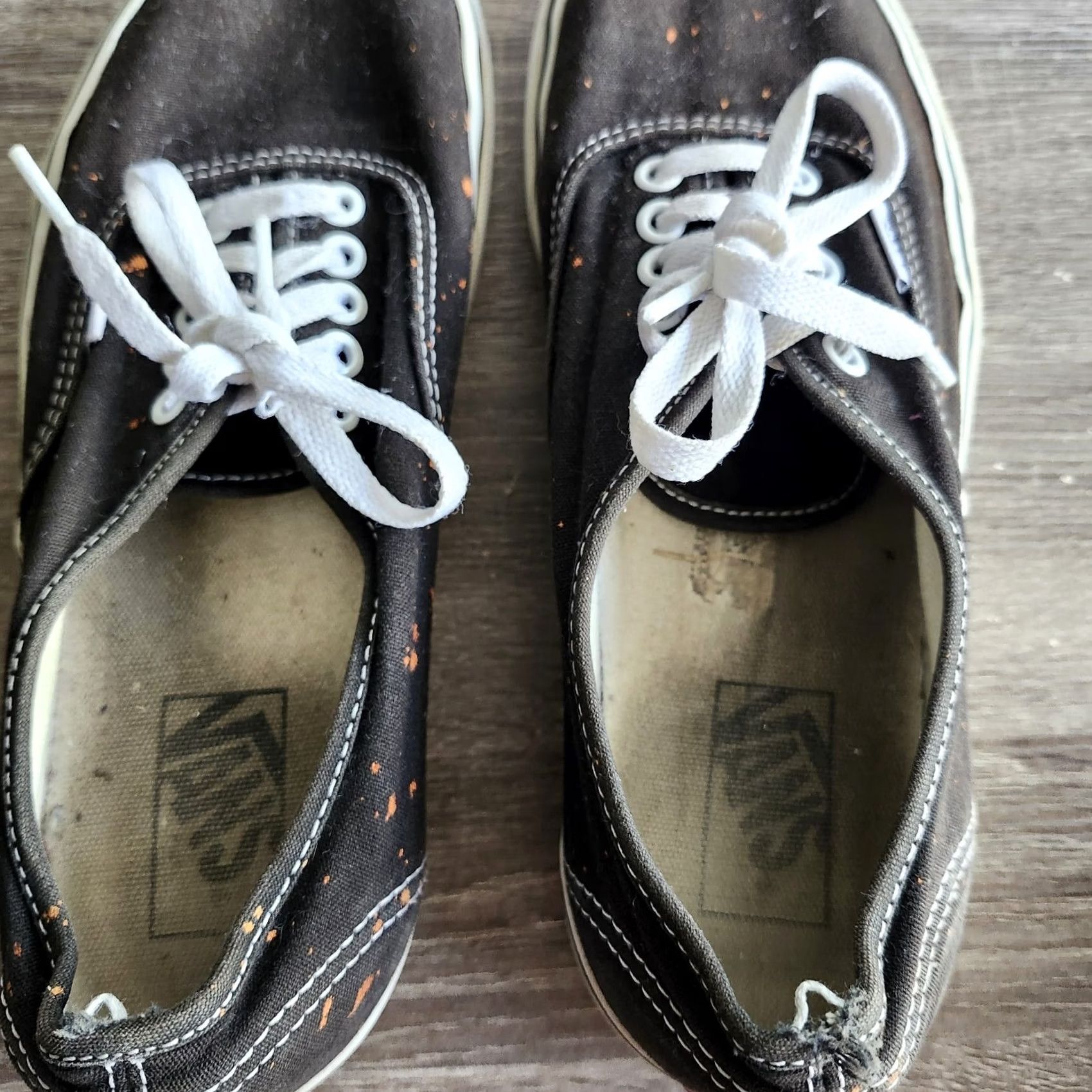 Vans VANS Splat Design Sneaker Mens Black Orange Size 8.5 US 8.5 Lace Up Athletic Skateboarding Casual Redesign: Designer Pattern Solid Vintage No Size US 8 / EU 41 - 7 Thumbnail