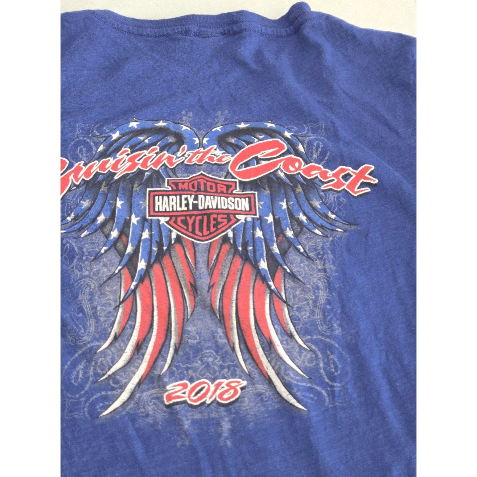 Harley Davidson Harley-Davidson Top Womens Vintage Short Sleeve Size M Blue Size M / US 6-8 / IT 42-44 - 6 Thumbnail