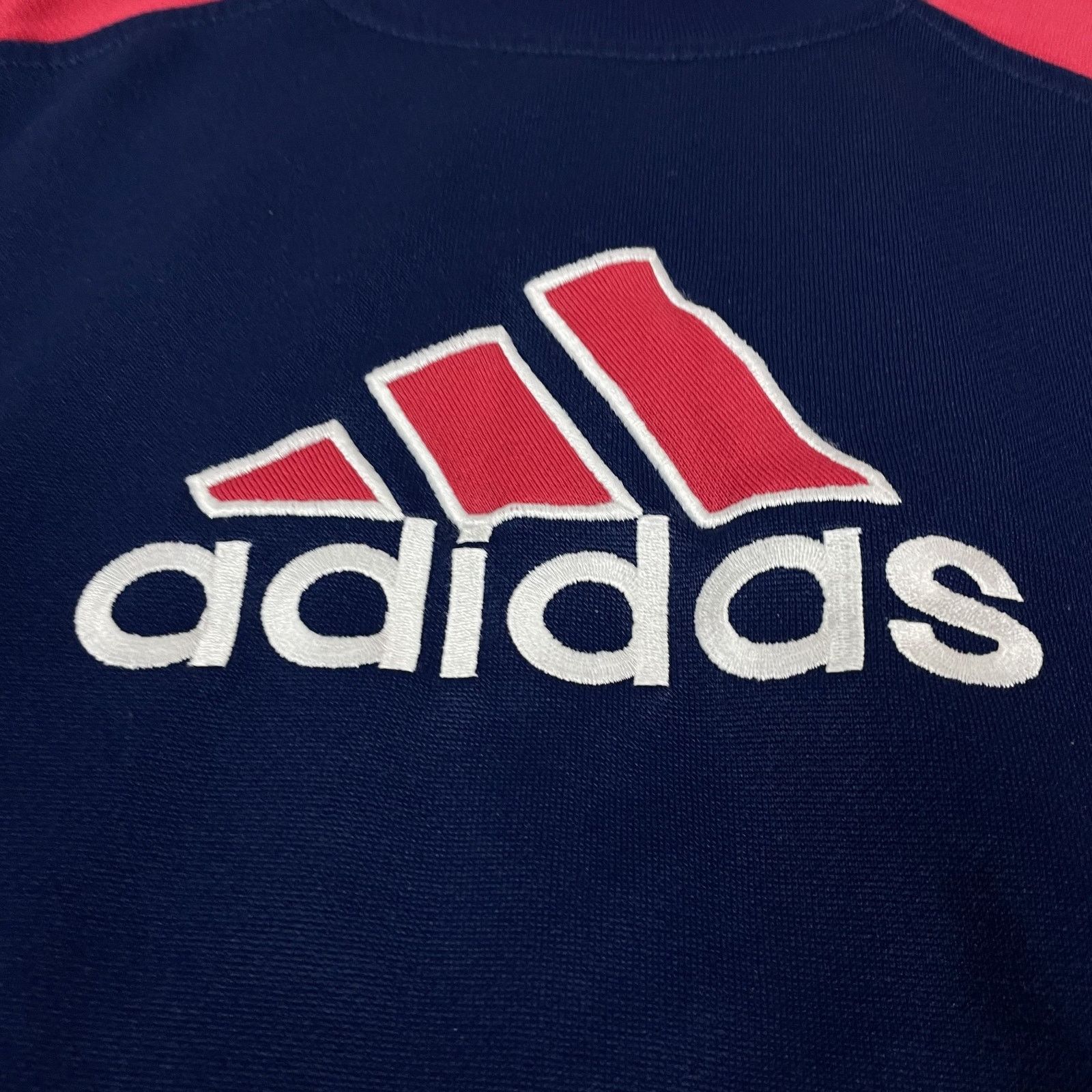 Adidas × Vintage Vintage Adidas Men Navy Red Trefoil Logo Pullover Sweatshirt Size US S / EU 44-46 / 1 - 3 Thumbnail