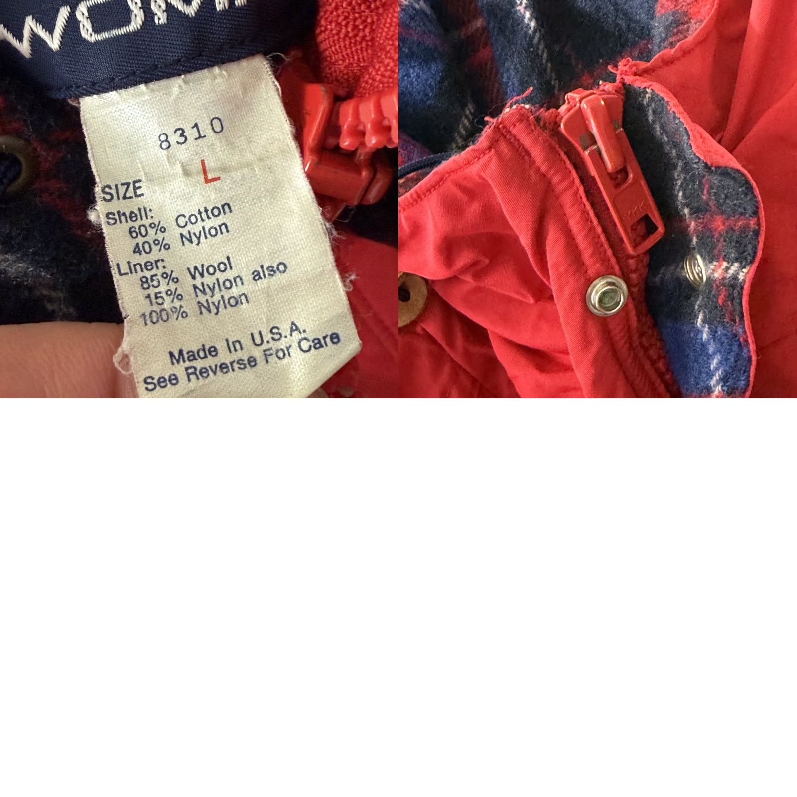 Vintage VINTAGE Woolrich Jacket Womens L Red Hooded Full Zip Pockets Wool Lined Woolrich Rain Coat Outdoor USA Red Woolrich Jacket Womens L Size L / US 10 / IT 46 - 10 Thumbnail