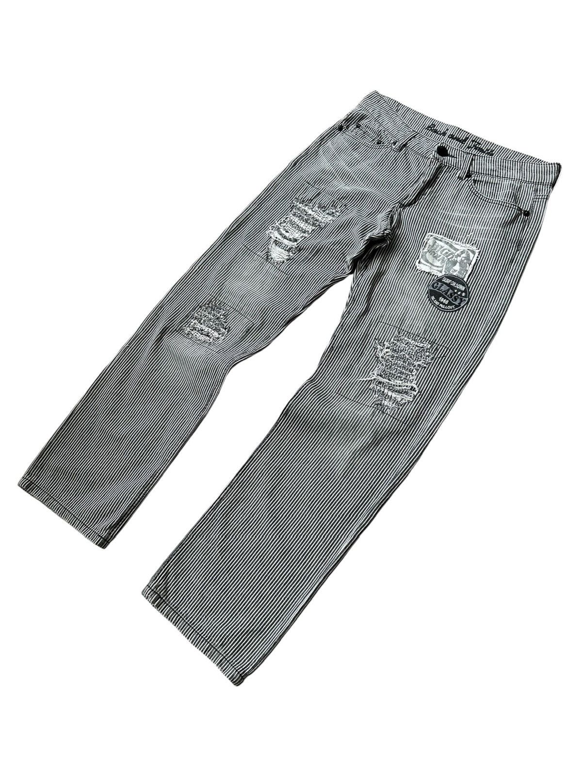 Japanese Brand [32/40] 00s Back & Forth boro wabash stripe jeans Size US 32 / EU 48 - 3 Thumbnail