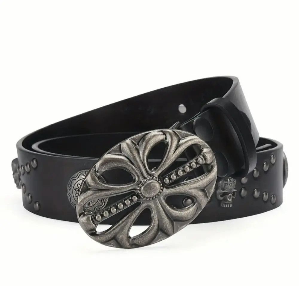 Jewelry Men's Belt Bohemian Style Belt Vintage Inlaid Skeleton Head Size ONE SIZE - 3 Thumbnail