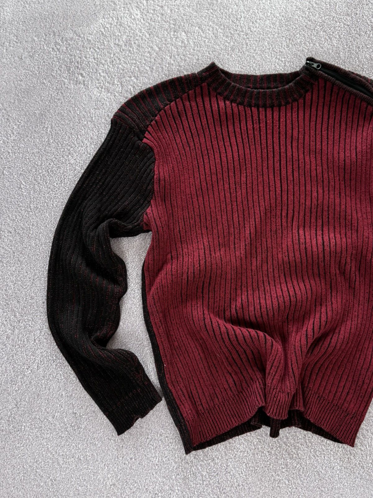 If Six Was Nine Vintage 90's Japanese Style Mens Dark Zip Ribbed Sweater Y2K Size US L / EU 52-54 / 3 - 4 Thumbnail